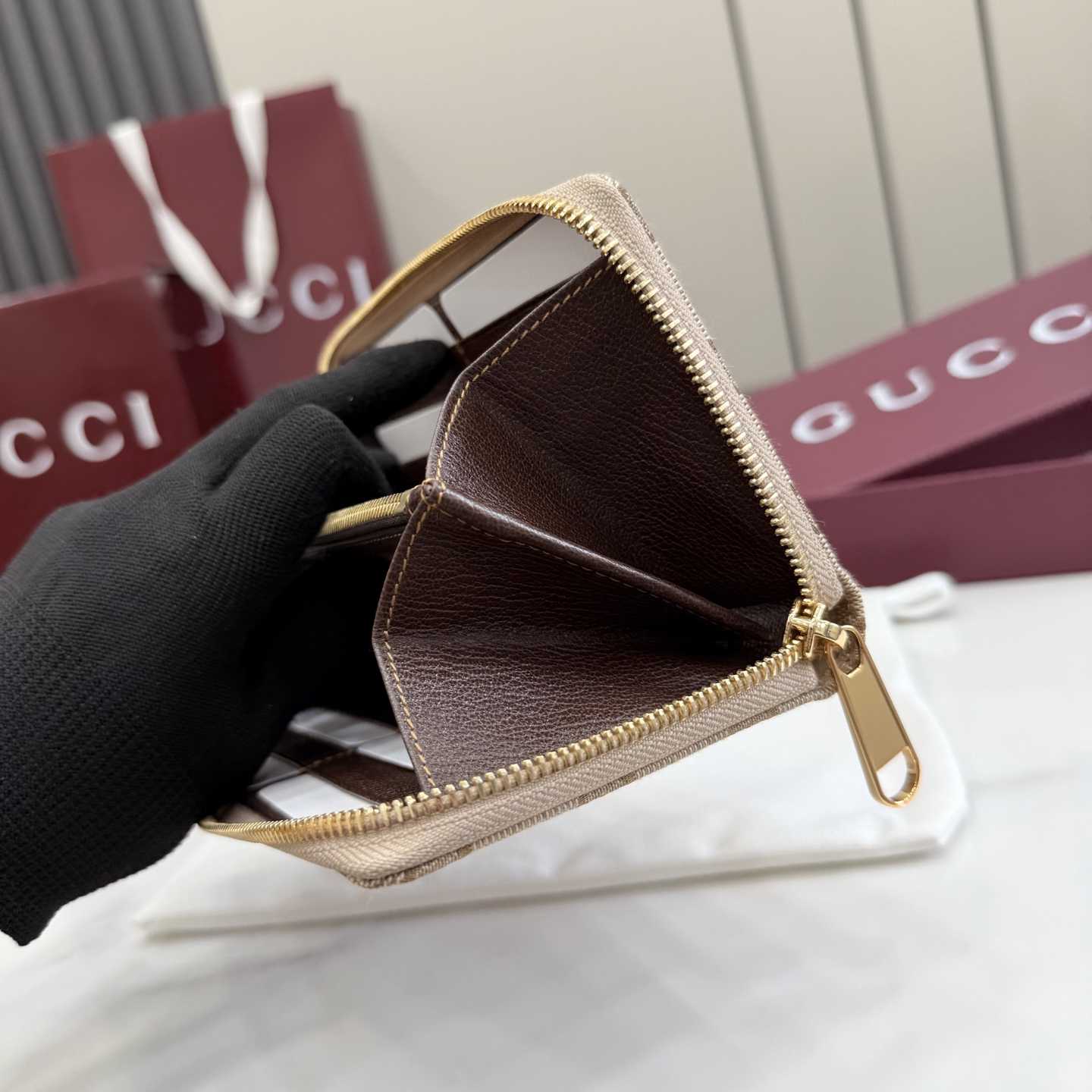 Gucci Horsebit Web Zip Around Wallet - DopestKickz