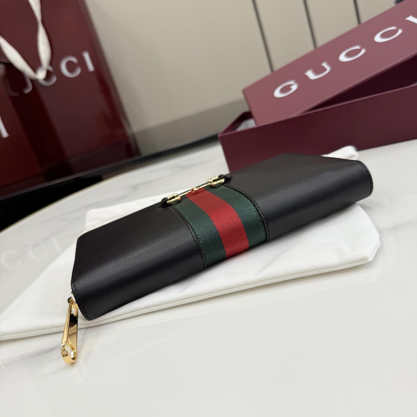 Gucci Horsebit Web Zip Around Wallet - DopestKickz