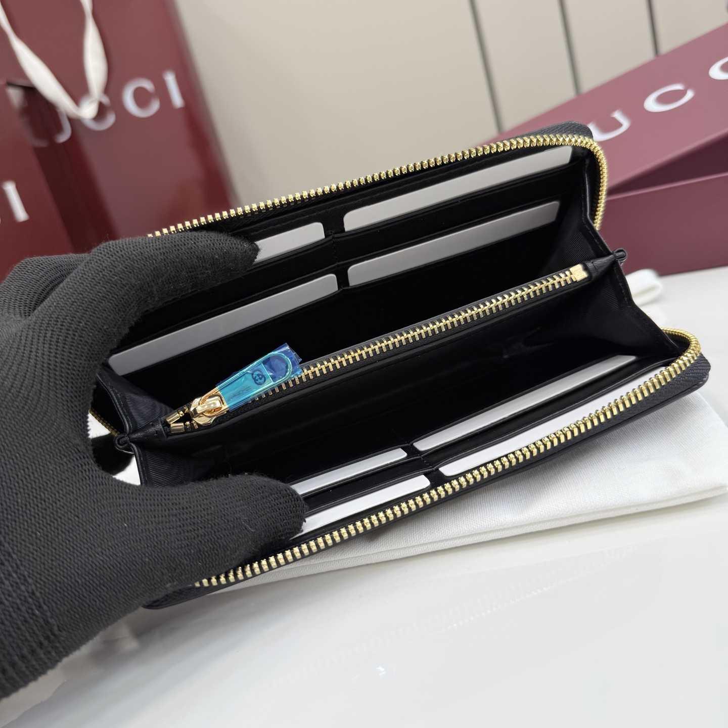 Gucci Horsebit Web Zip Around Wallet - DopestKickz