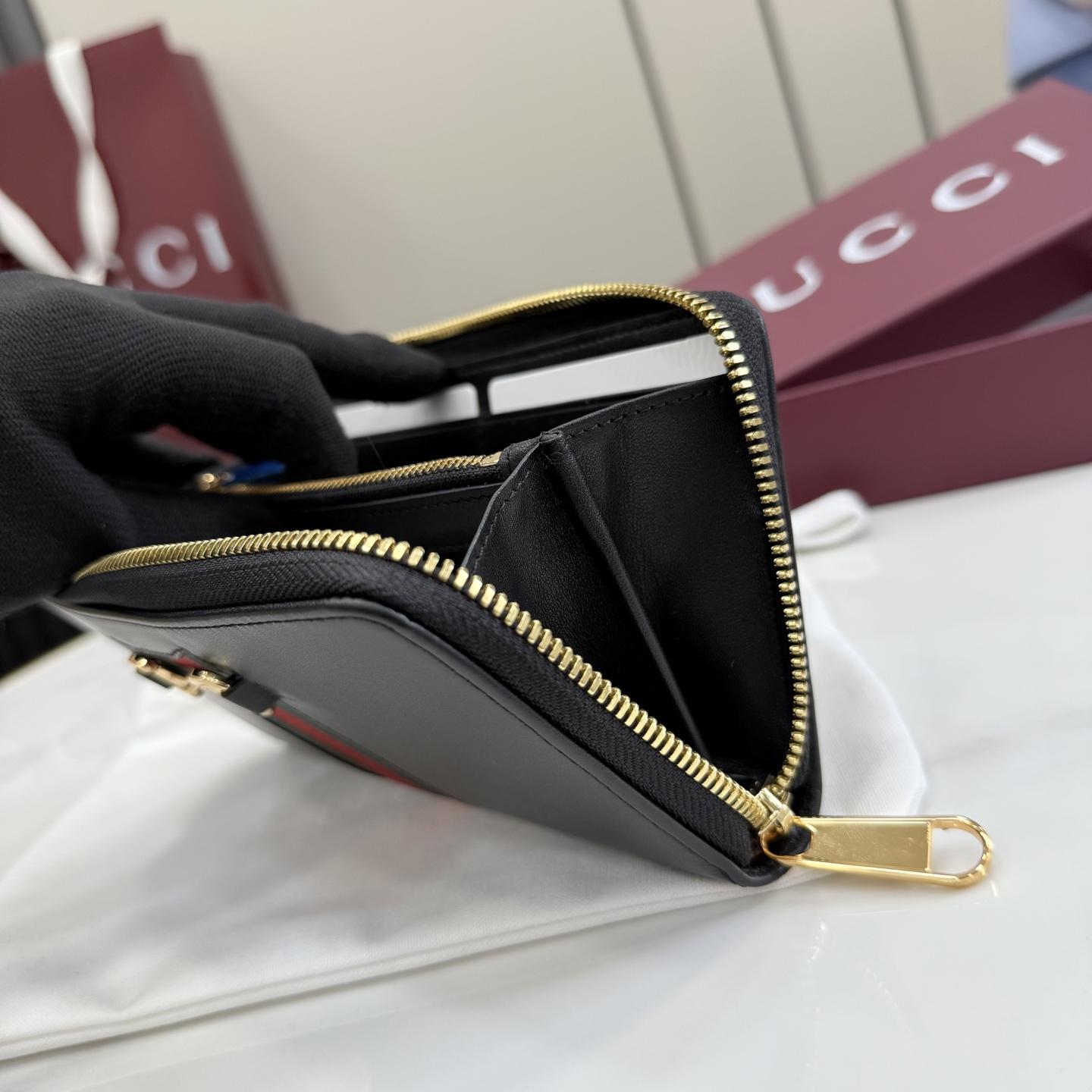 Gucci Horsebit Web Zip Around Wallet - DopestKickz