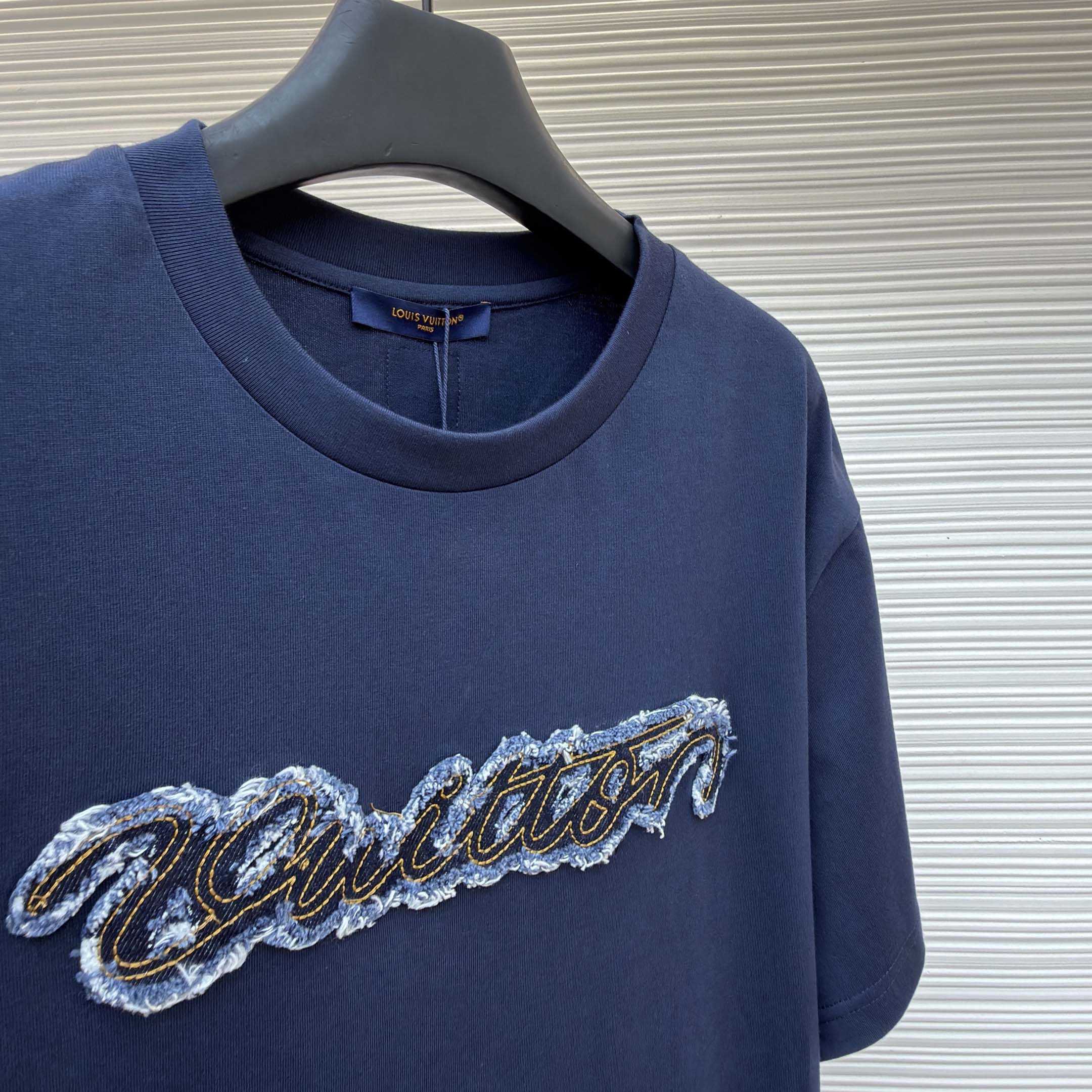 Louis Vuitton Denim Signature T-Shirt   1AK7HB - DopestKickz