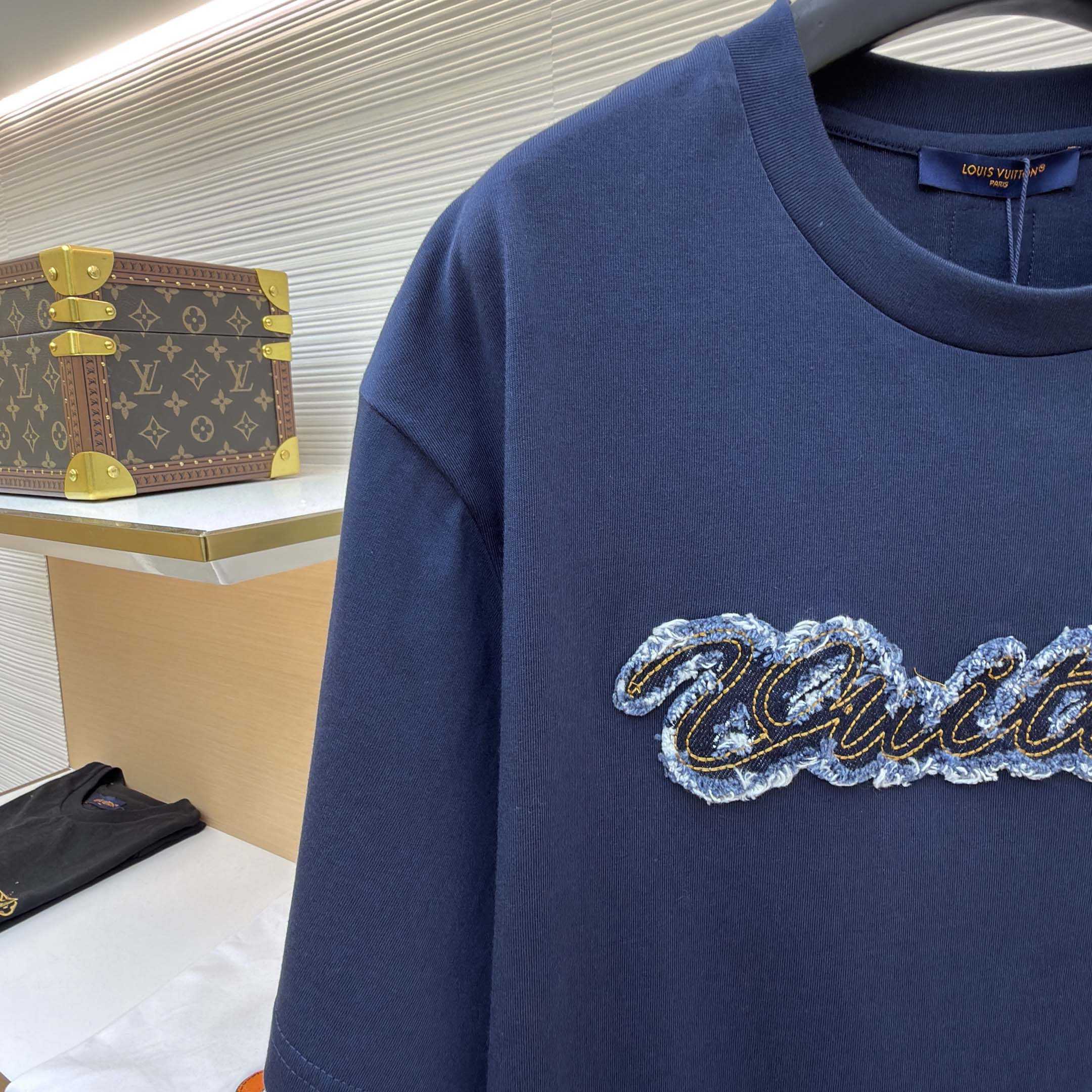 Louis Vuitton Denim Signature T-Shirt   1AK7HB - DopestKickz