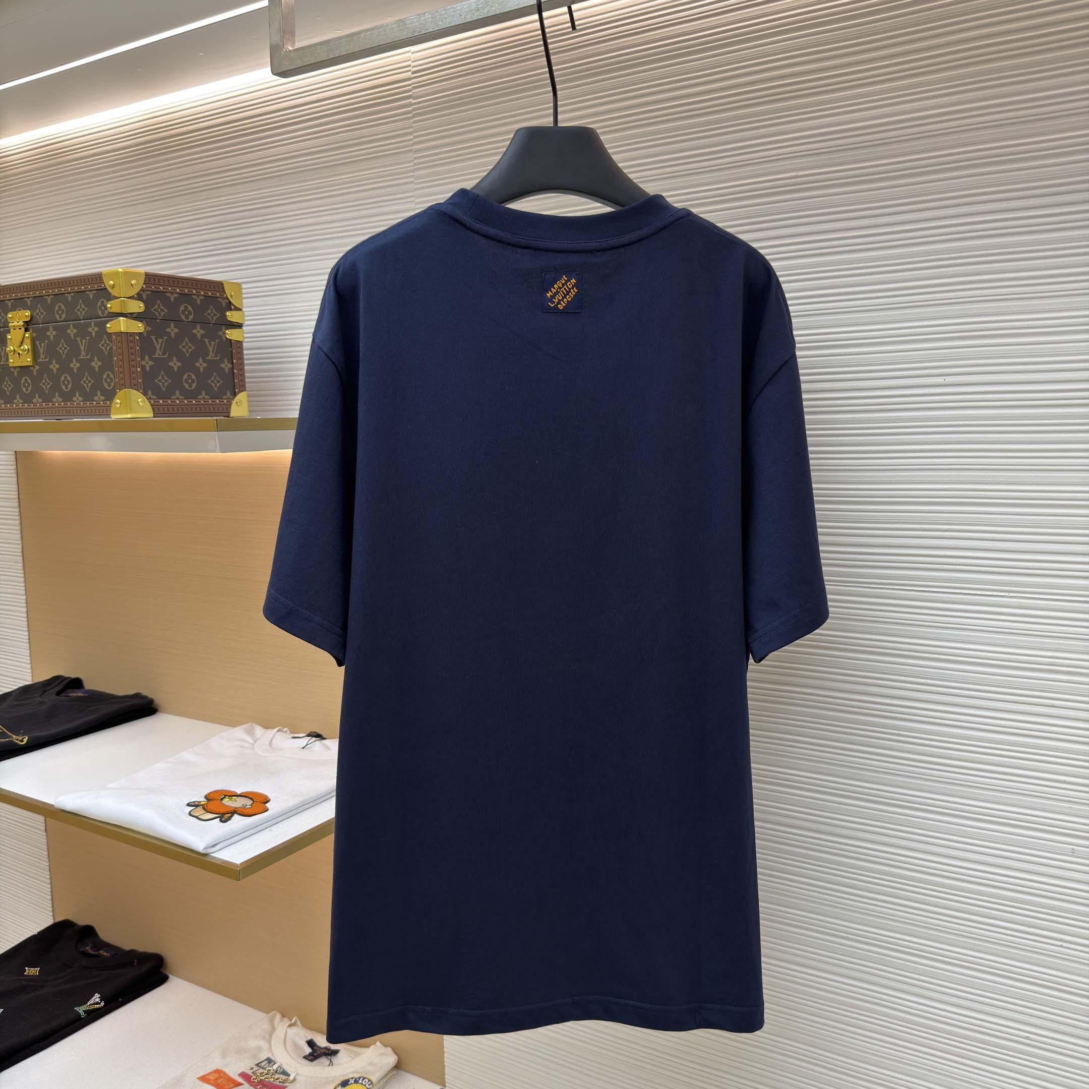 Louis Vuitton Denim Signature T-Shirt   1AK7HB - DopestKickz