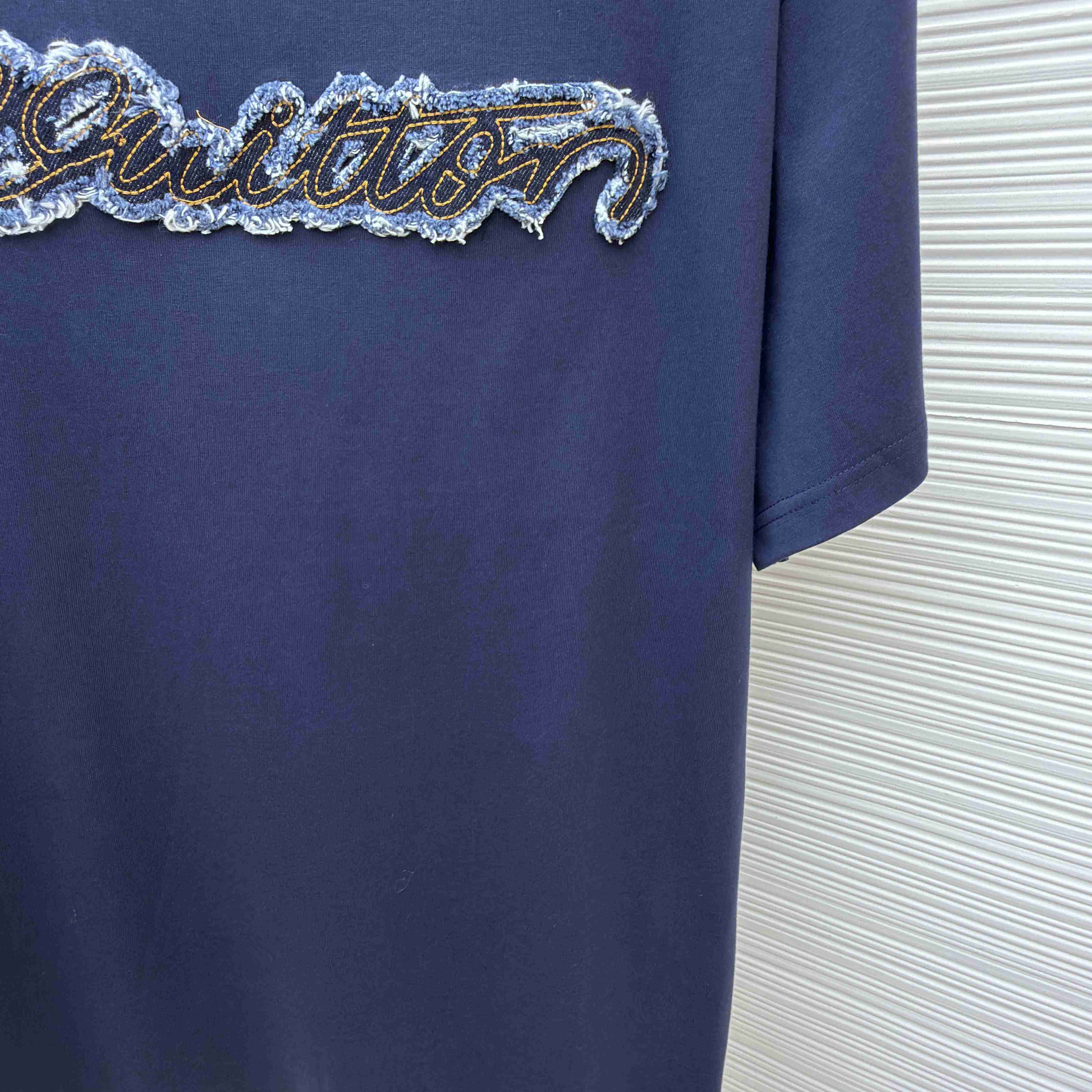 Louis Vuitton Denim Signature T-Shirt   1AK7HB - DopestKickz