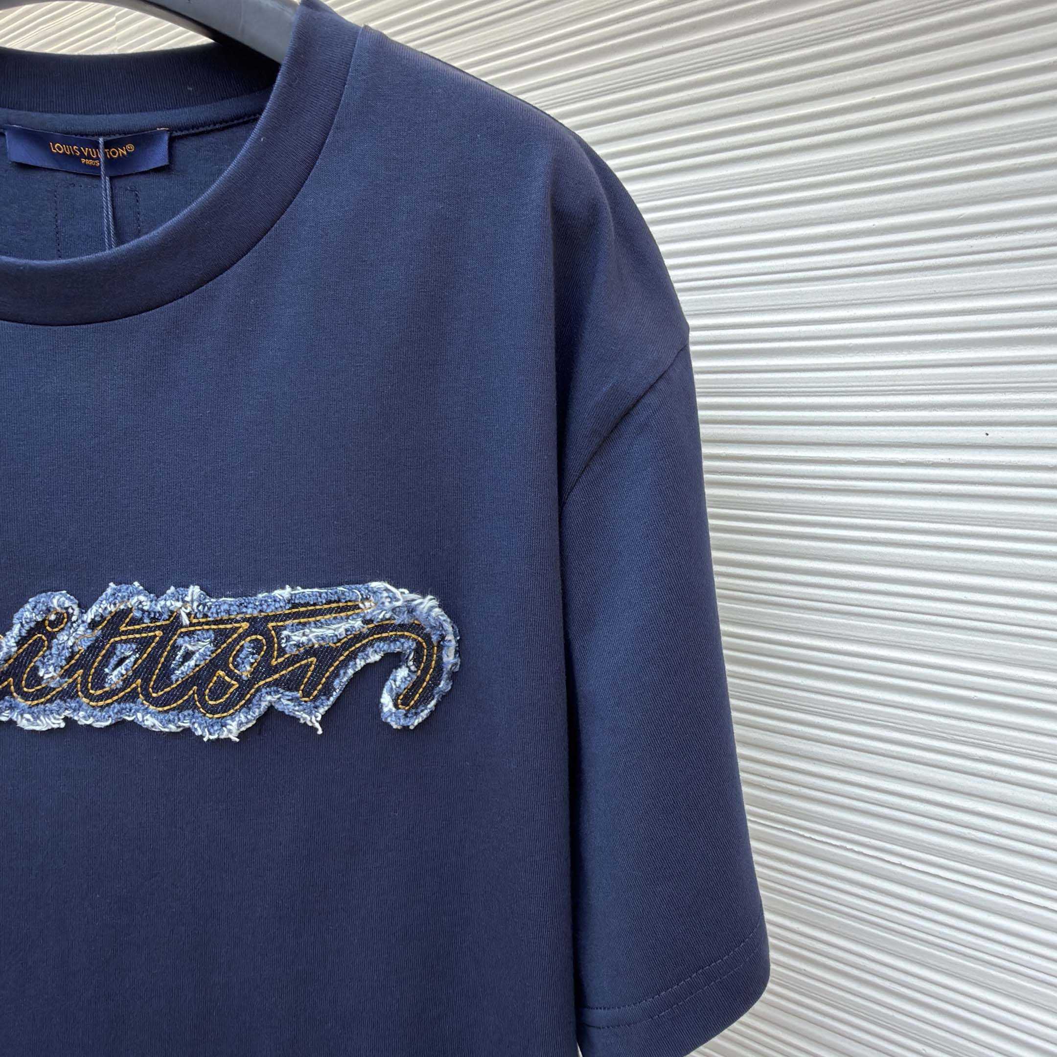 Louis Vuitton Denim Signature T-Shirt   1AK7HB - DopestKickz