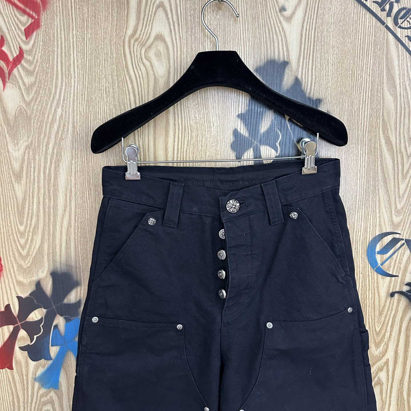 Chrome Hearts Double Knee Cross Patch Shorts - DopestKickz