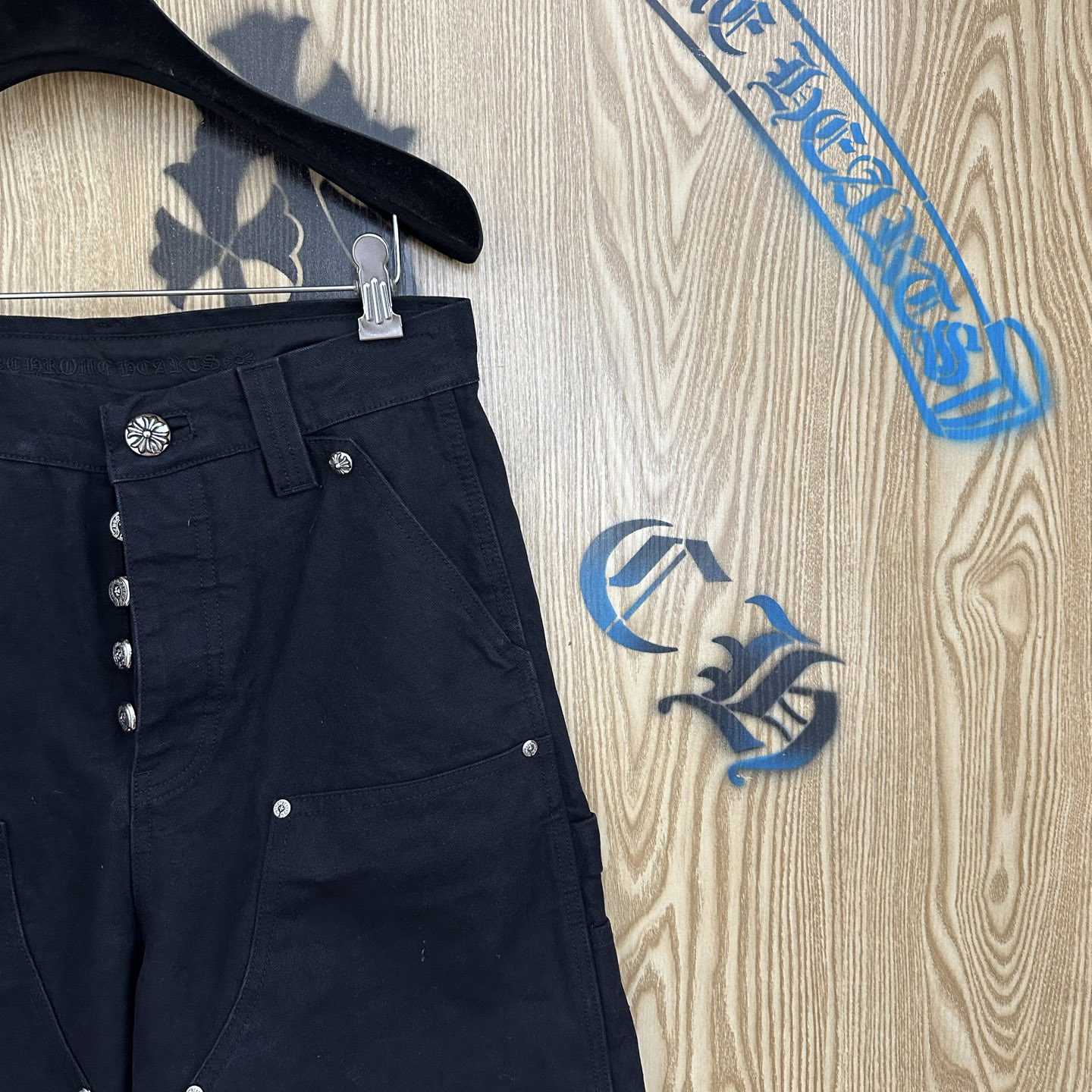 Chrome Hearts Double Knee Cross Patch Shorts - DopestKickz