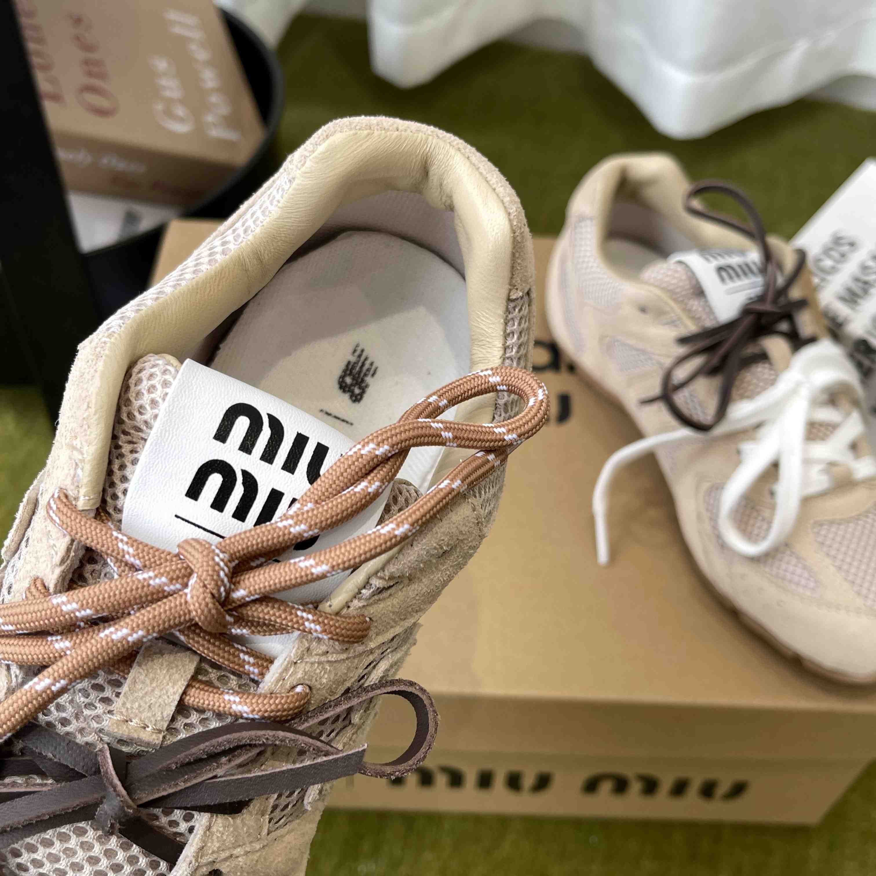 New Balance X Miu Miu 530 SL Suede And Mesh Sneakers - DopestKickz