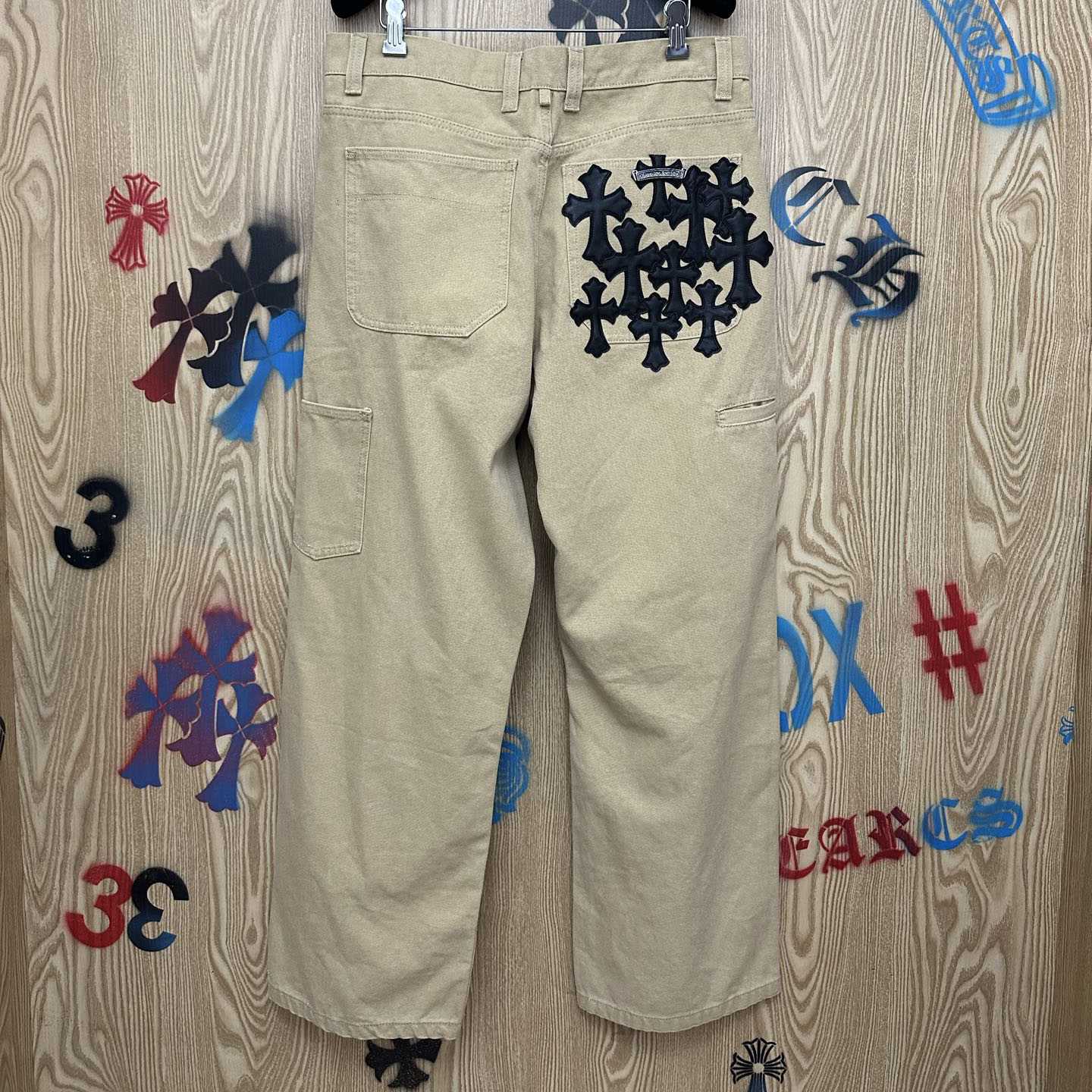 Chrome Hearts Cross Patch Double Knee Carpenter Pants - DopestKickz