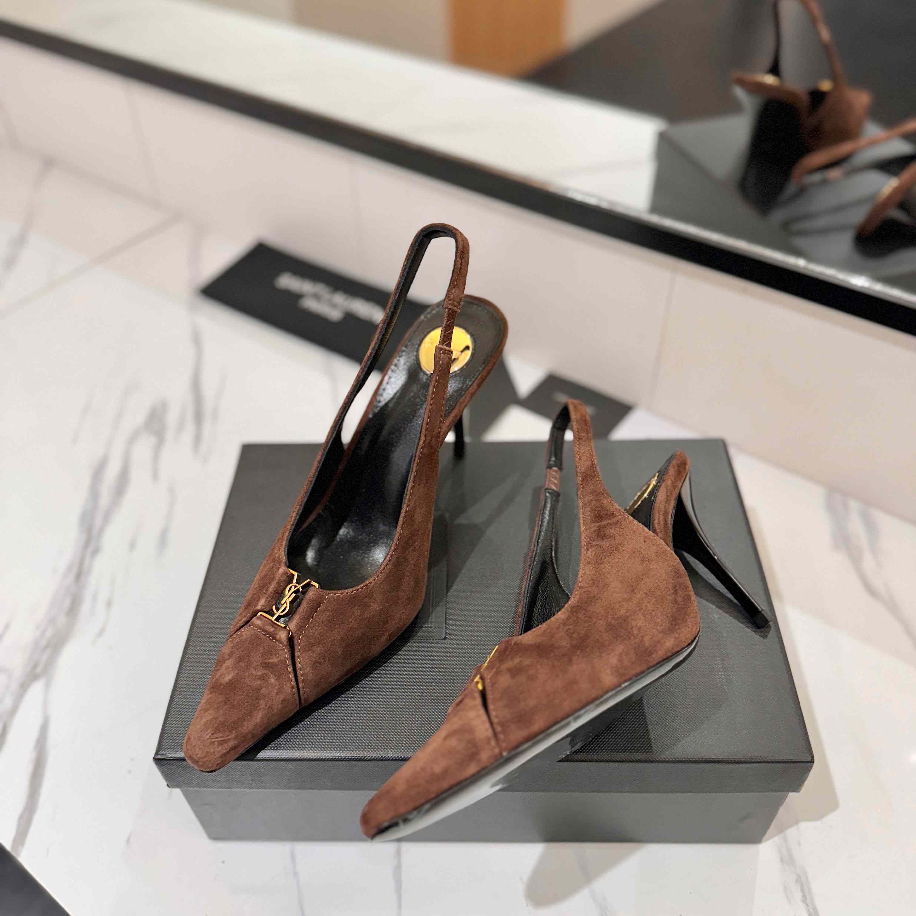 Saint Laurent Babylone Breteuil Slingback Pumps - DopestKickz