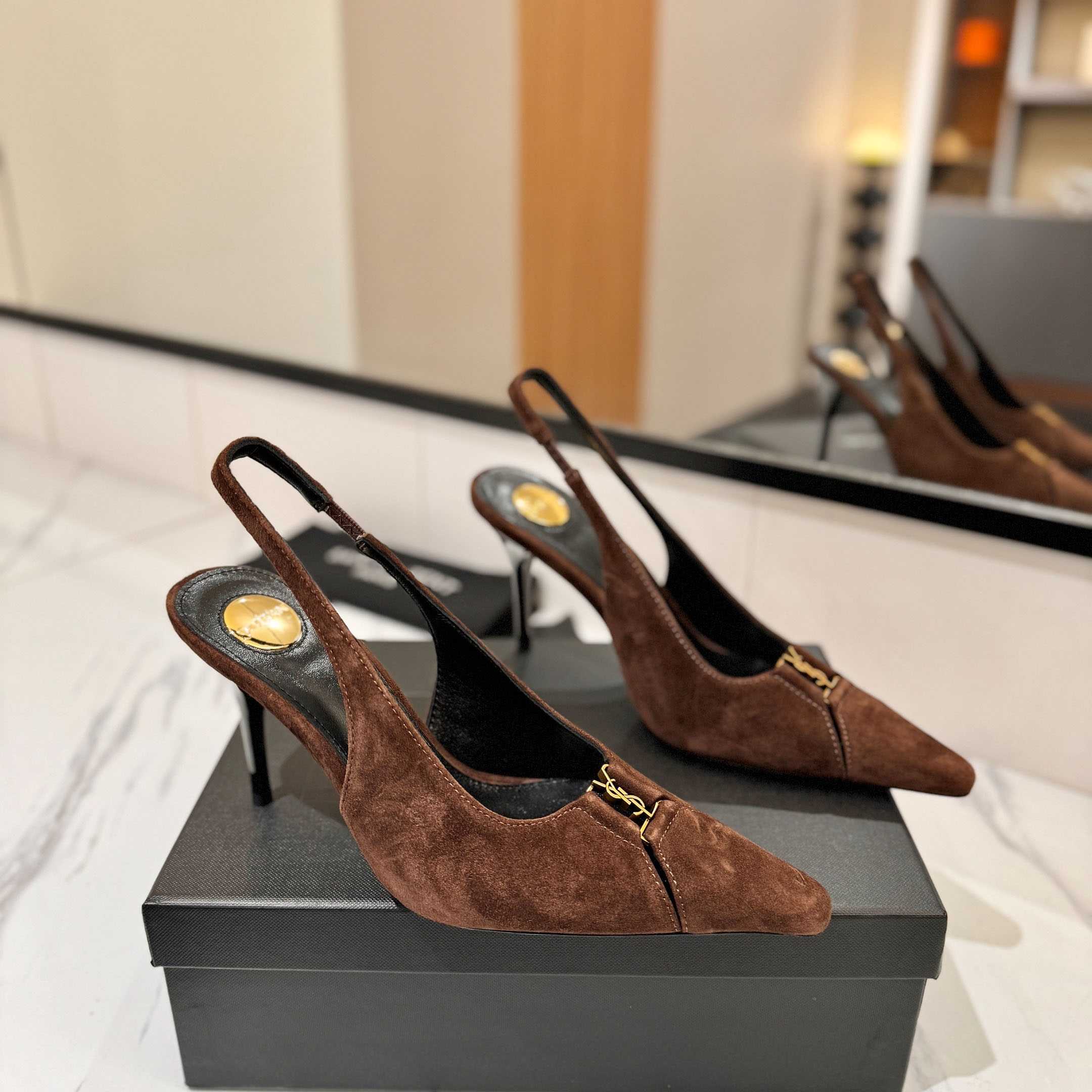 Saint Laurent Babylone Breteuil Slingback Pumps - DopestKickz
