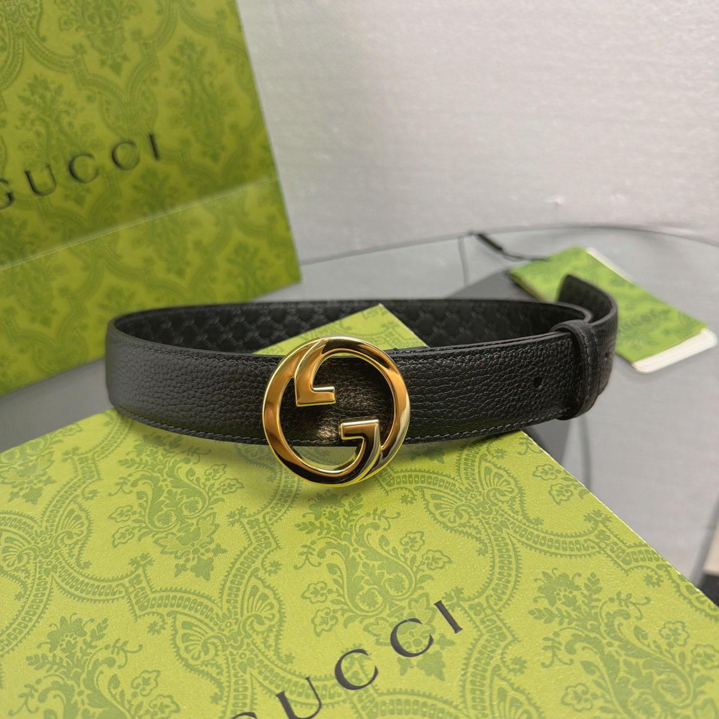 Gucci  Belt With Interlocking G Buckle - DopestKickz