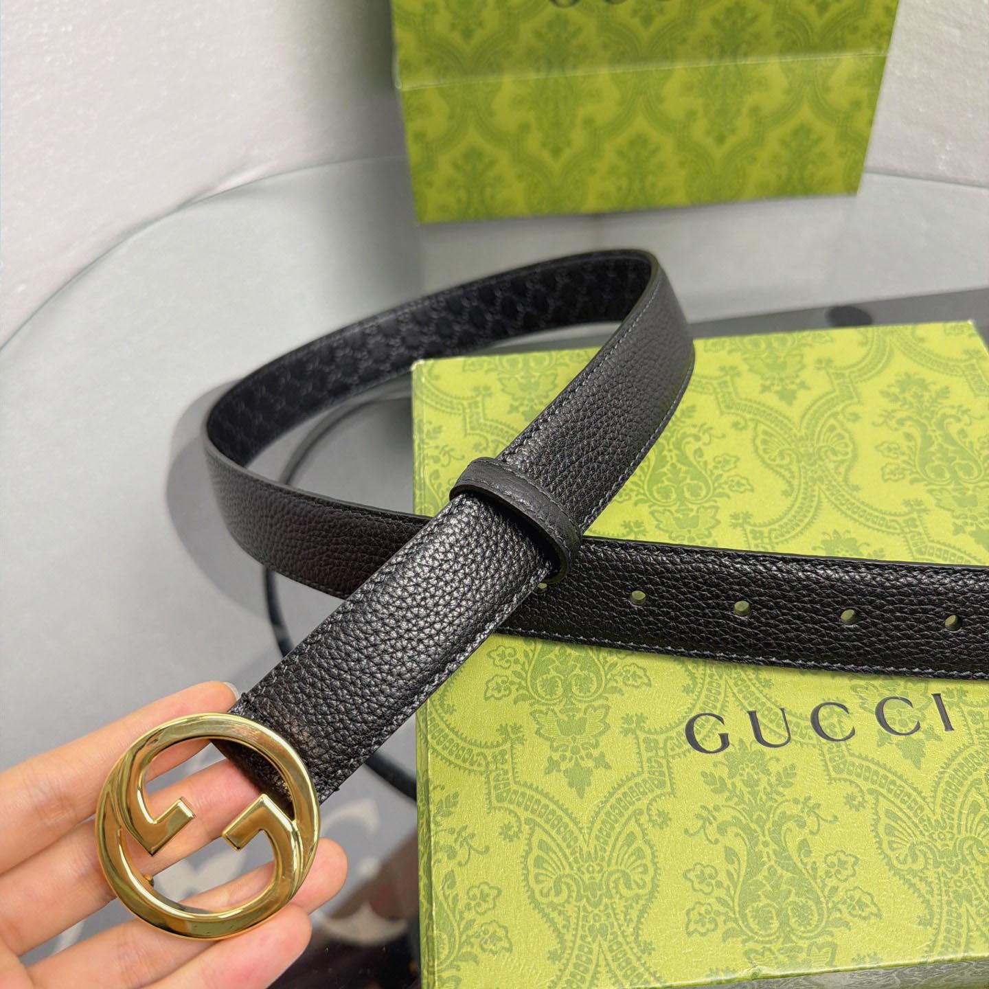 Gucci  Belt With Interlocking G Buckle - DopestKickz