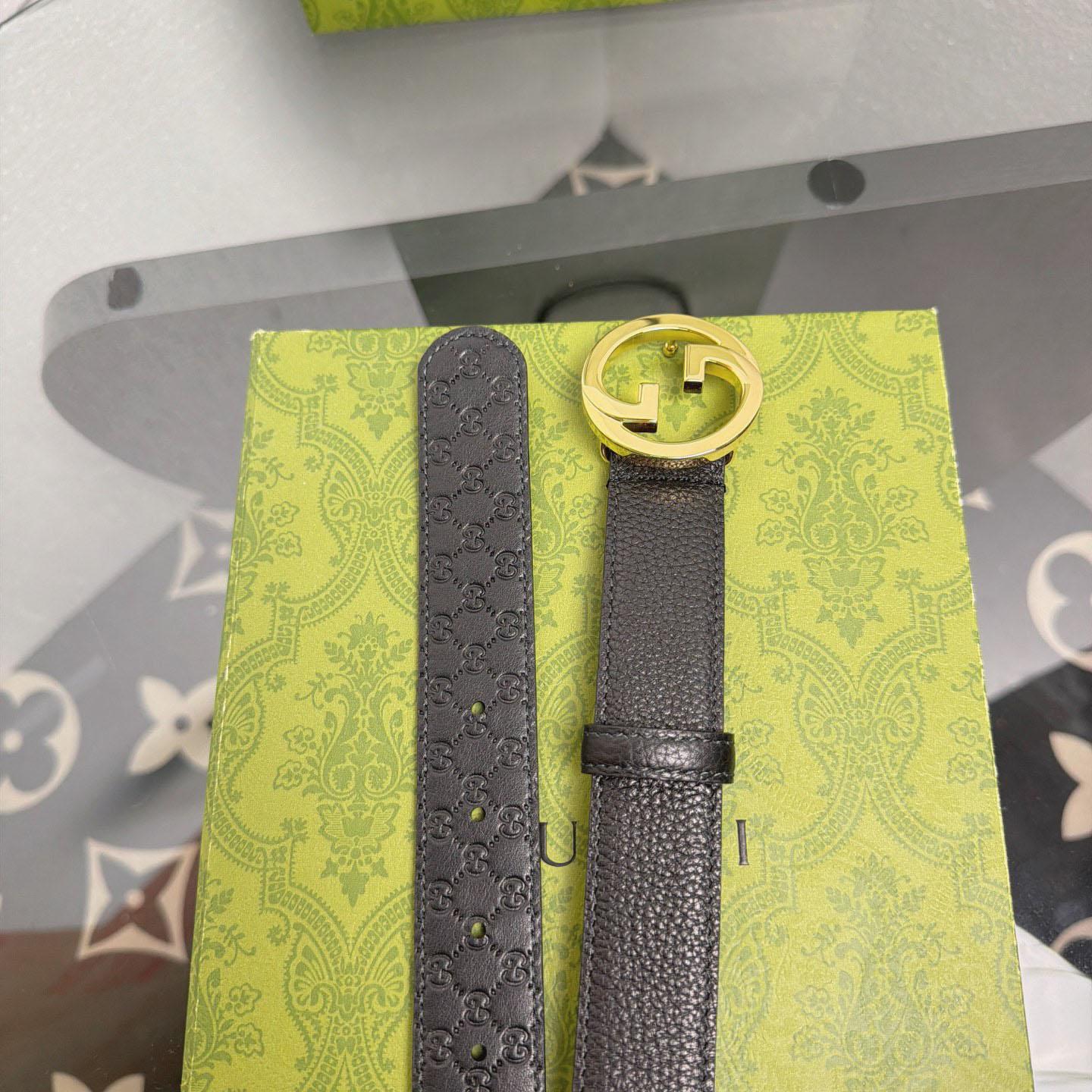 Gucci  Belt With Interlocking G Buckle - DopestKickz