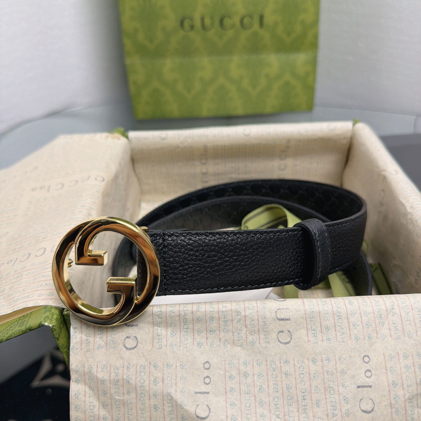 Gucci  Belt With Interlocking G Buckle - DopestKickz