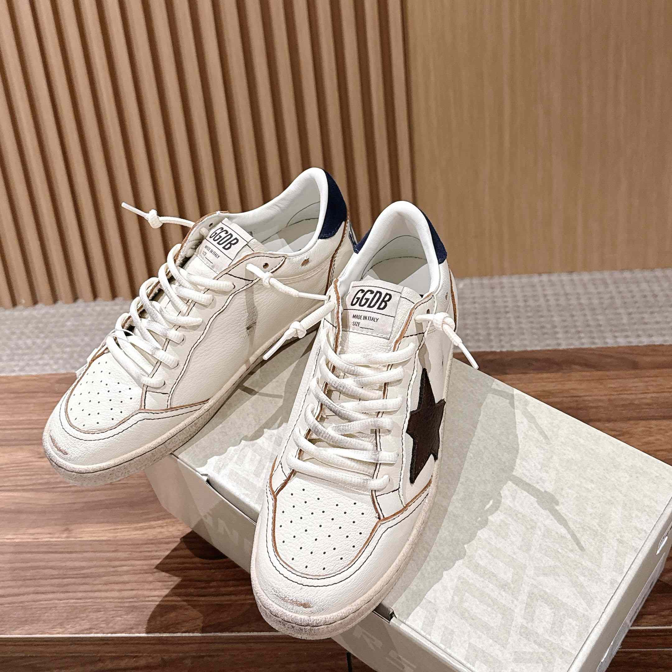 Golden Goose Ball Star Sneakers In Leather - DopestKickz
