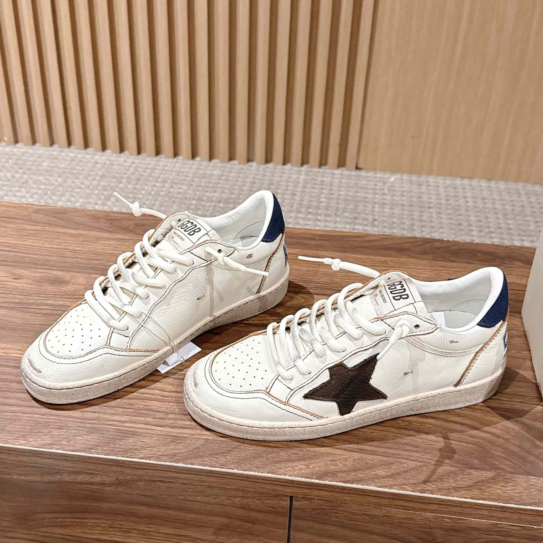 Golden Goose Ball Star Sneakers In Leather - DopestKickz