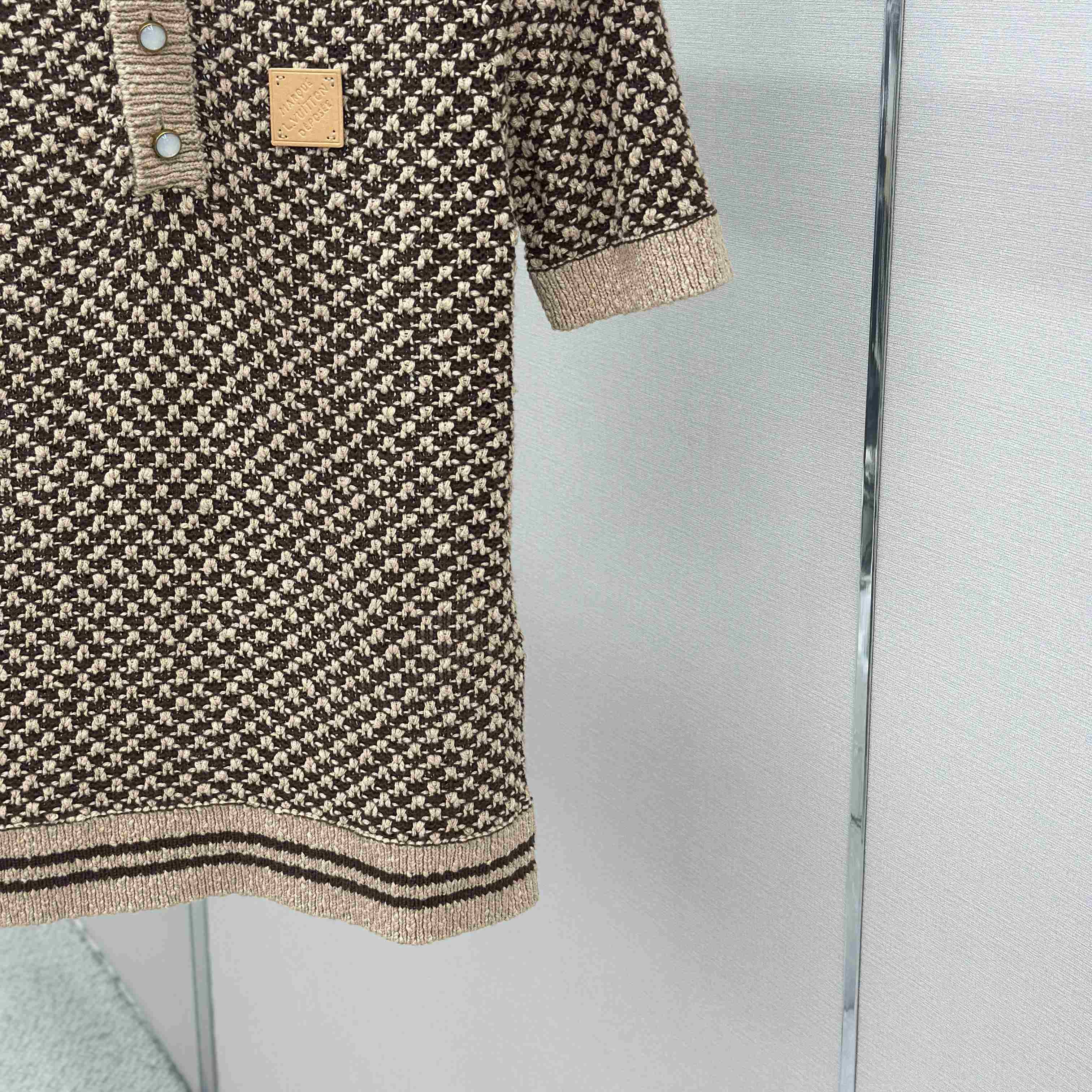 Louis Vuitton Short-Sleeved Knitted Mesh Polo 1AJUUD - DopestKickz