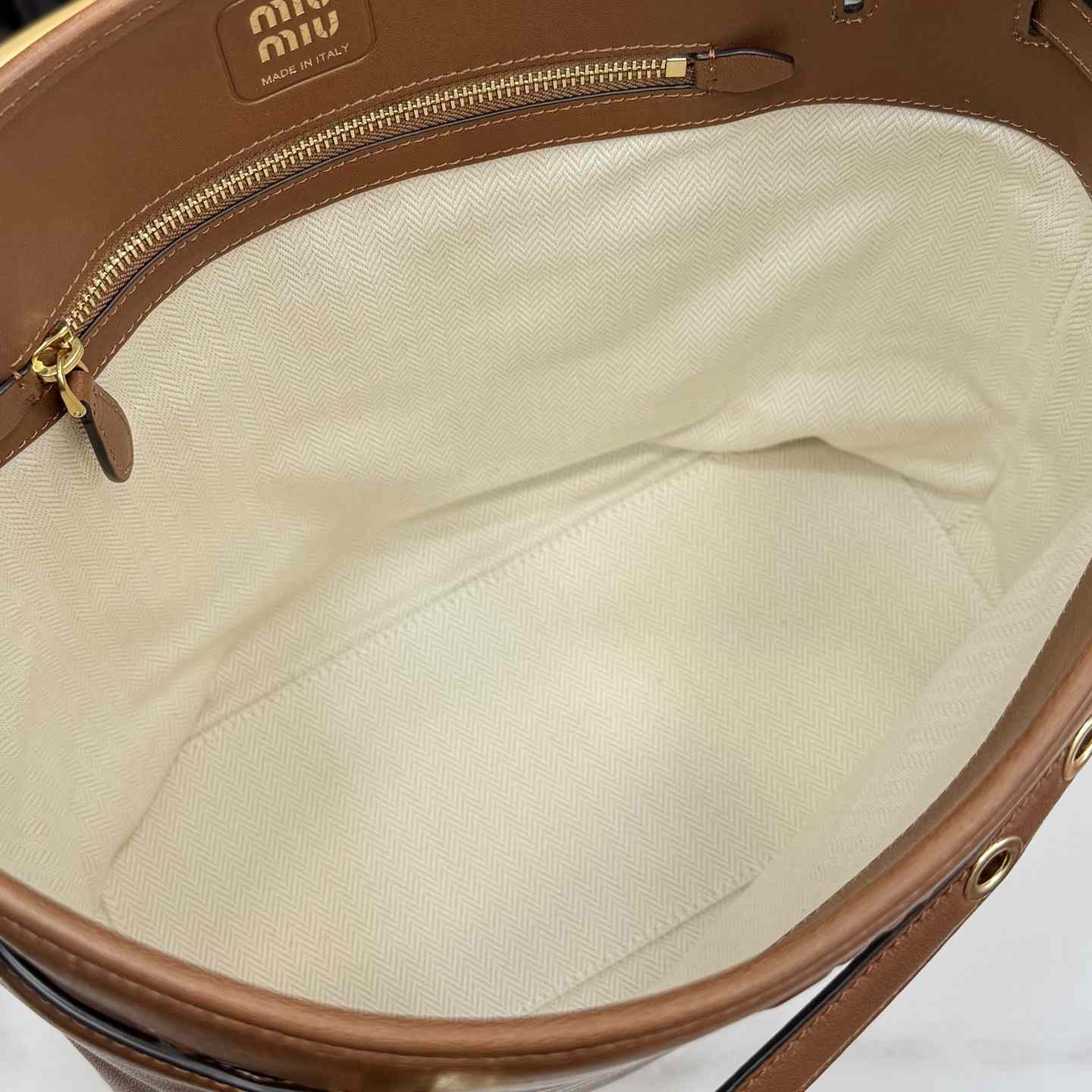 Miu Miu Aventure Nappa Leather Bucket Bag - DopestKickz