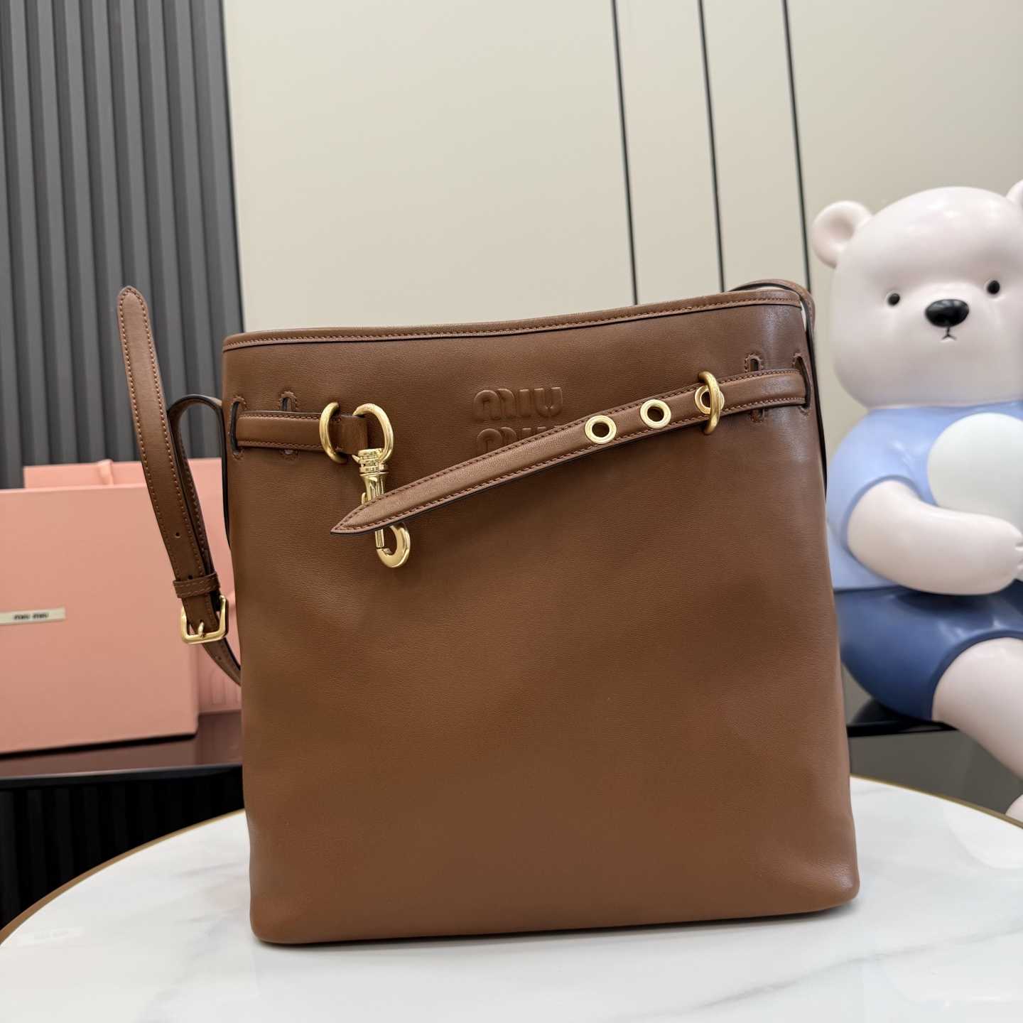 Miu Miu Aventure Nappa Leather Bucket Bag - DopestKickz