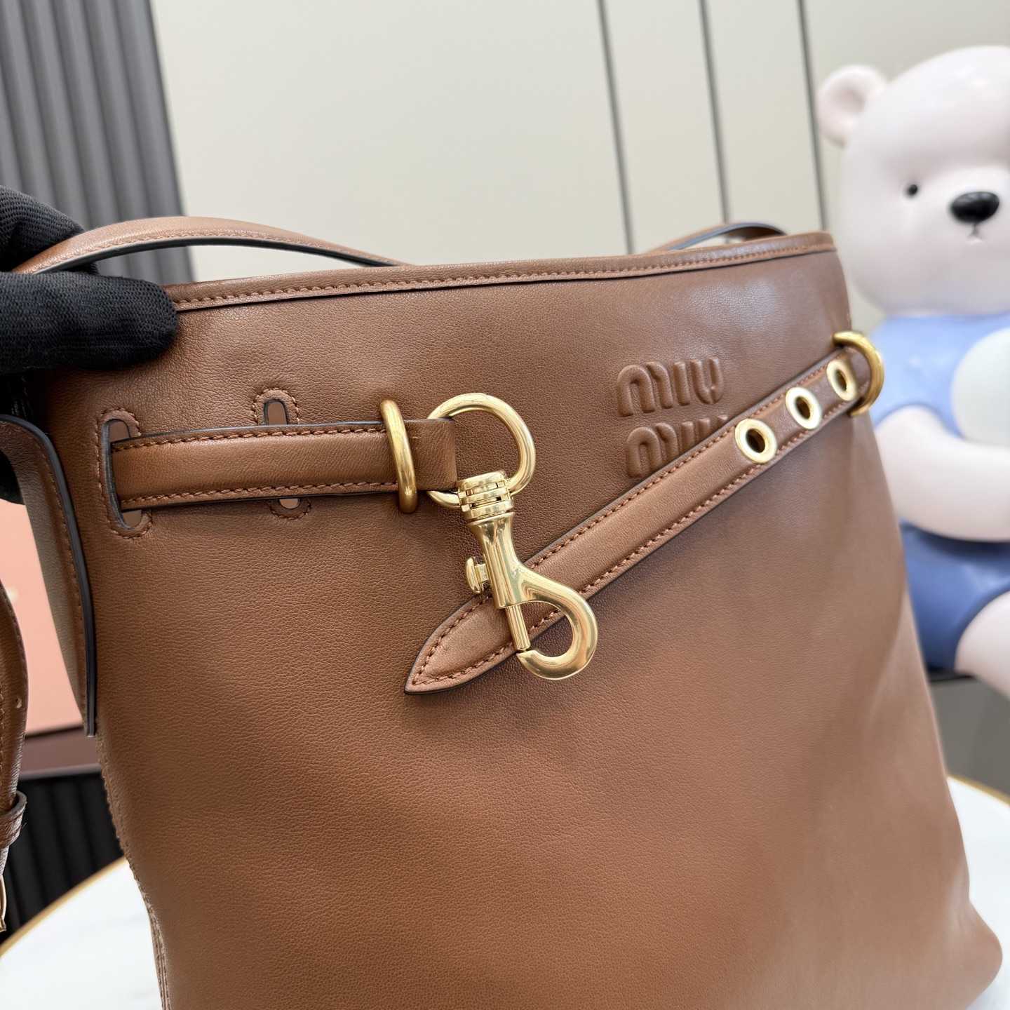 Miu Miu Aventure Nappa Leather Bucket Bag - DopestKickz