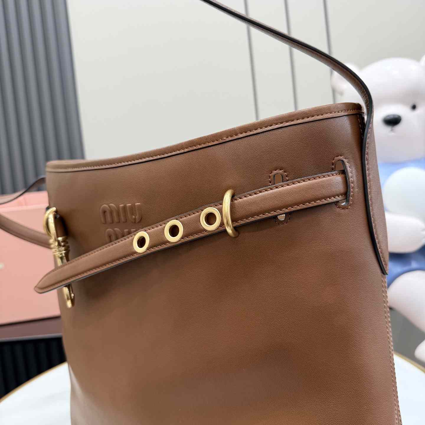 Miu Miu Aventure Nappa Leather Bucket Bag - DopestKickz