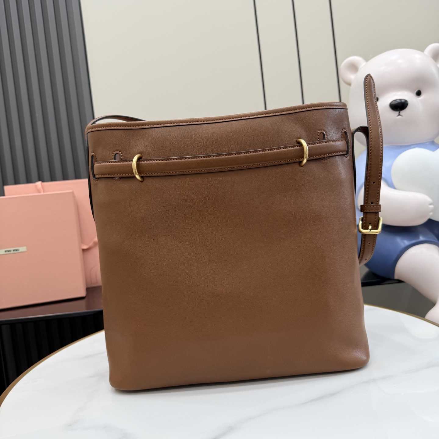 Miu Miu Aventure Nappa Leather Bucket Bag - DopestKickz