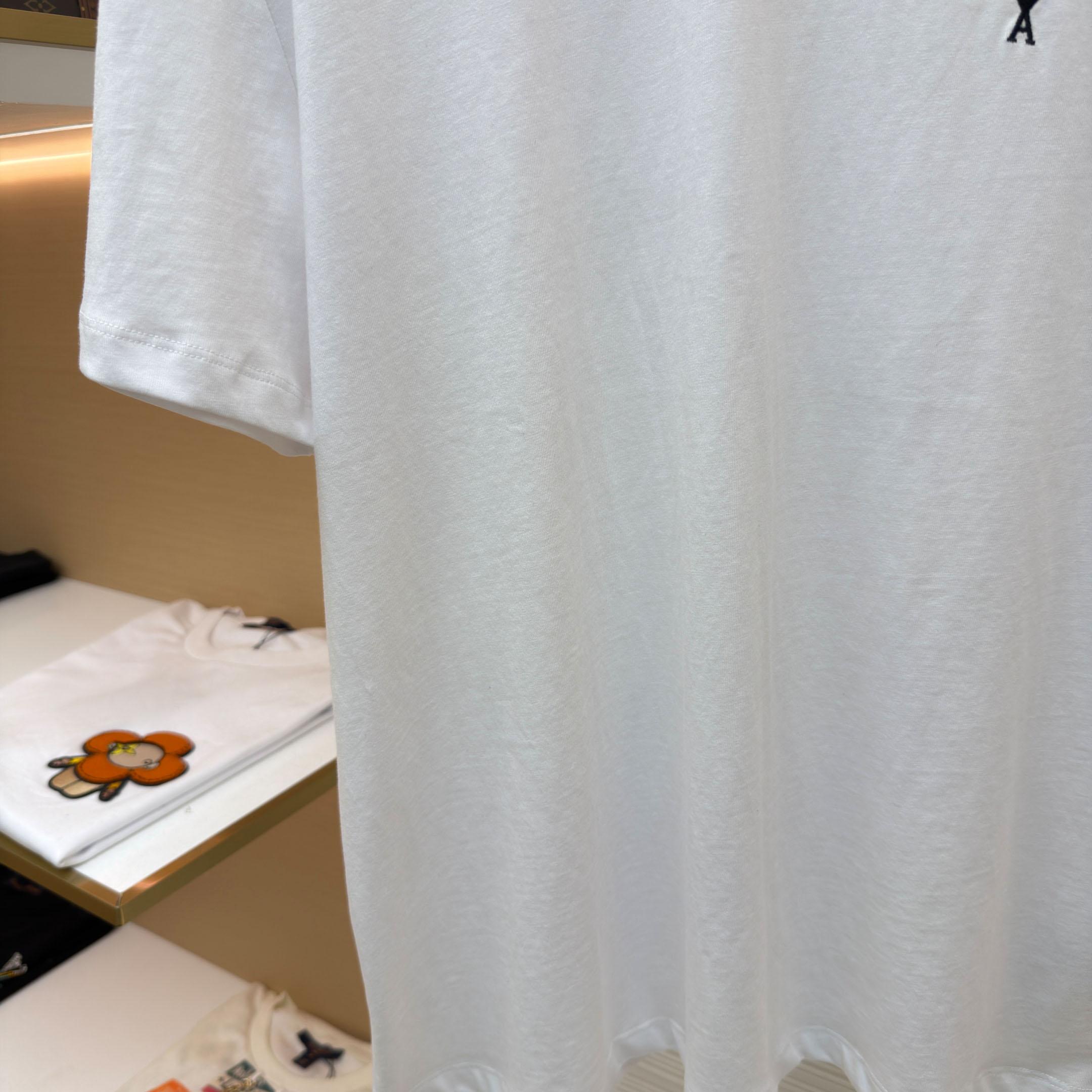 AMI Paris Black Cotton Ami De Coeur T-shirt - DopestKickz