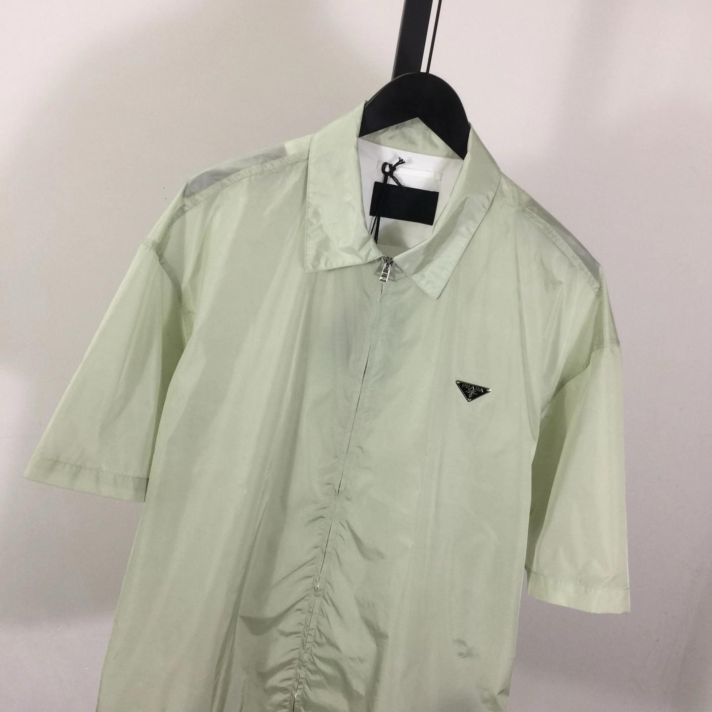 Prada Short-sleeved Re-Nylon Zipper Shirt - DopestKickz