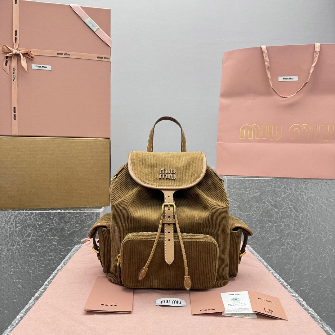 Miu Miu  Large Corduroy Backpack - DopestKickz