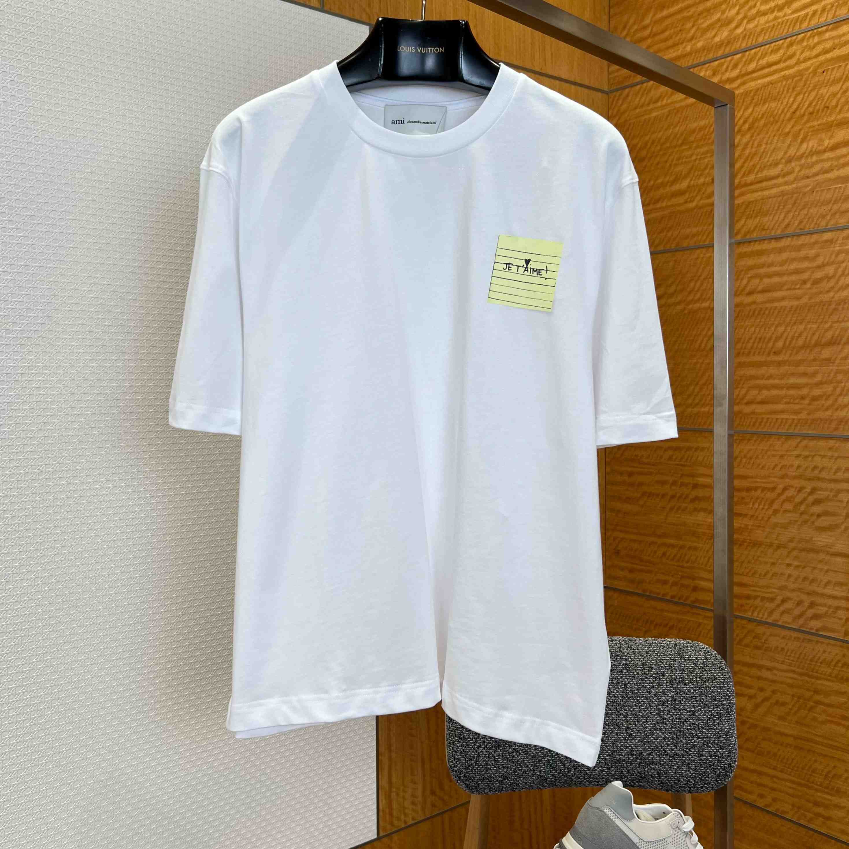 AMI Paris White Cotton Post It "Je T'Aime" T-Shirt - DopestKickz