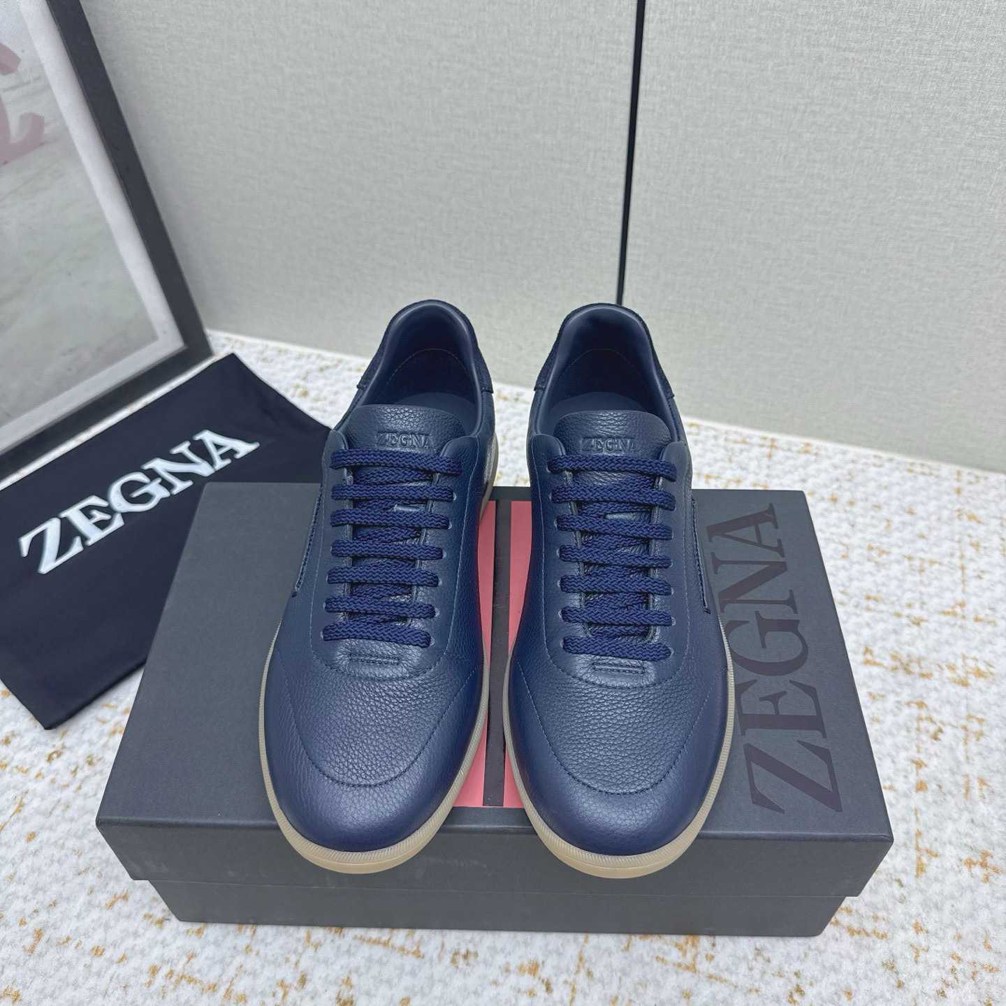 Zegna Grained Leather 232 Sneakers - DopestKickz