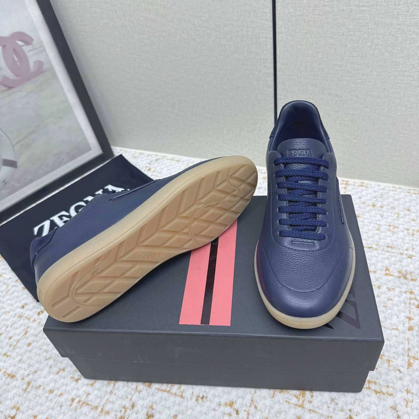 Zegna Grained Leather 232 Sneakers - DopestKickz