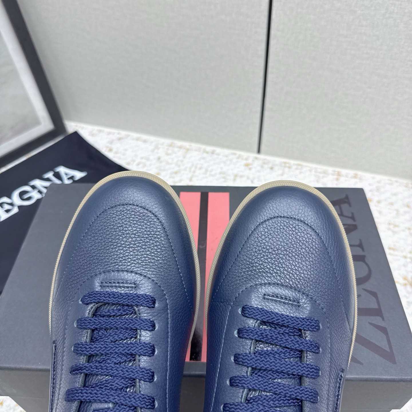 Zegna Grained Leather 232 Sneakers - DopestKickz