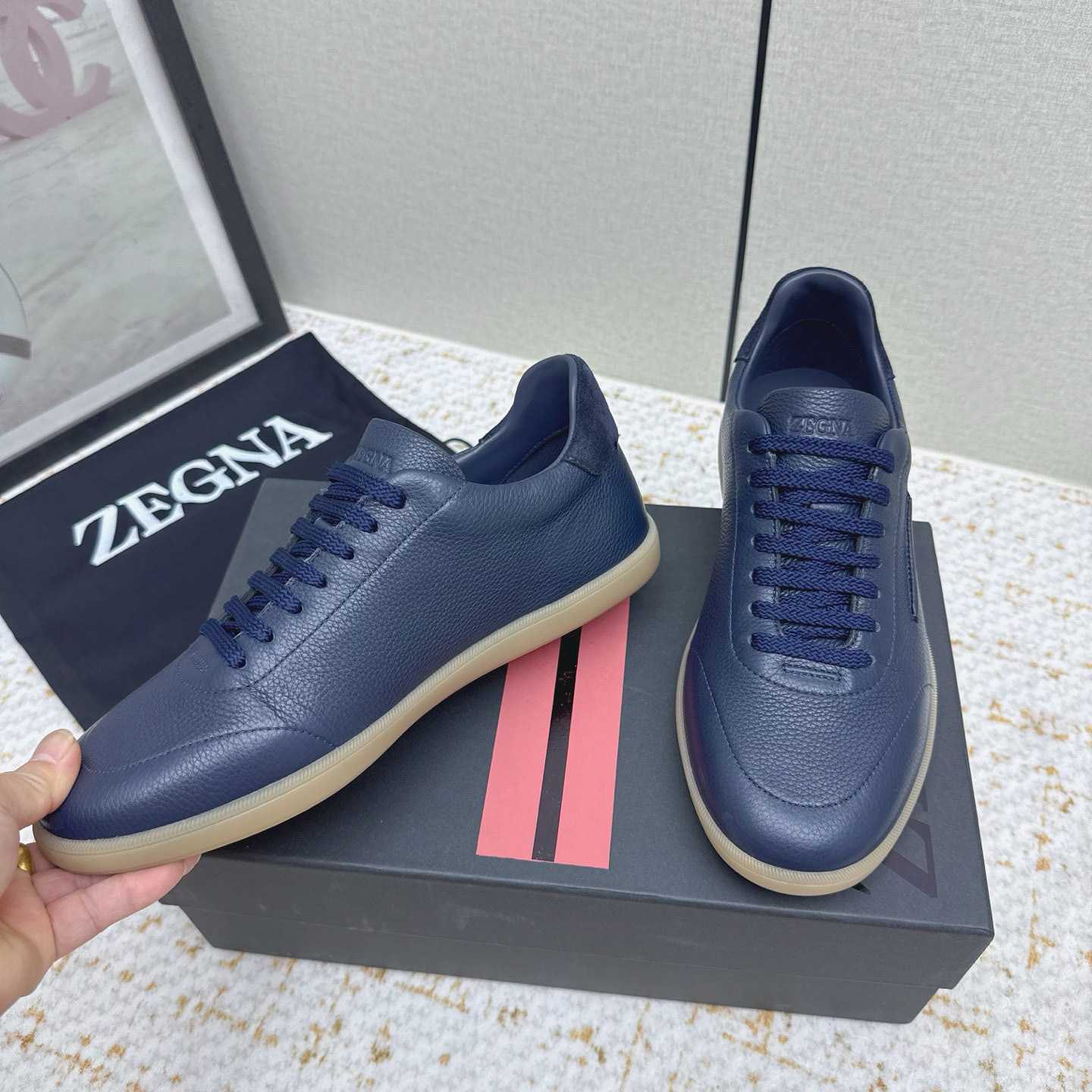 Zegna Grained Leather 232 Sneakers - DopestKickz