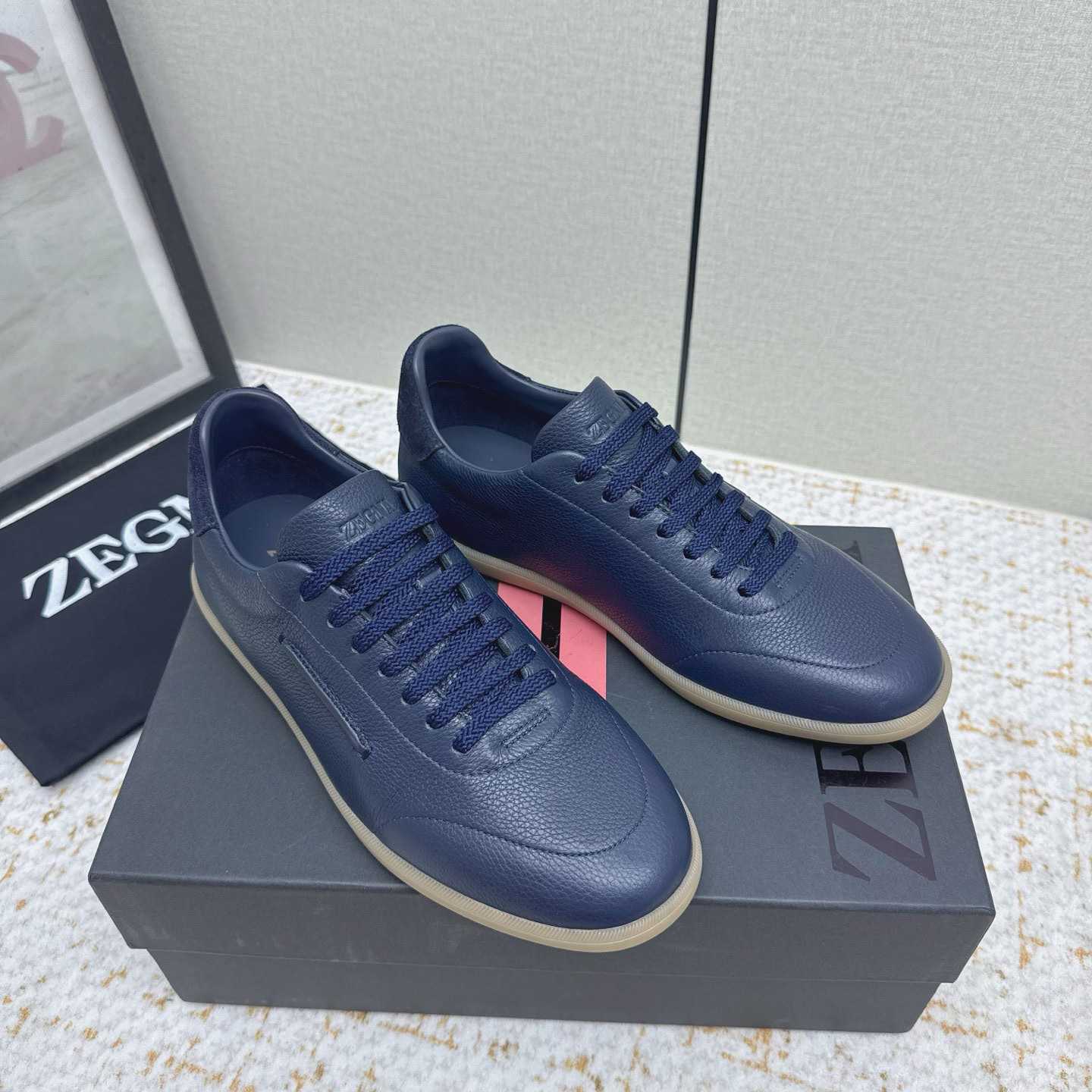Zegna Grained Leather 232 Sneakers - DopestKickz