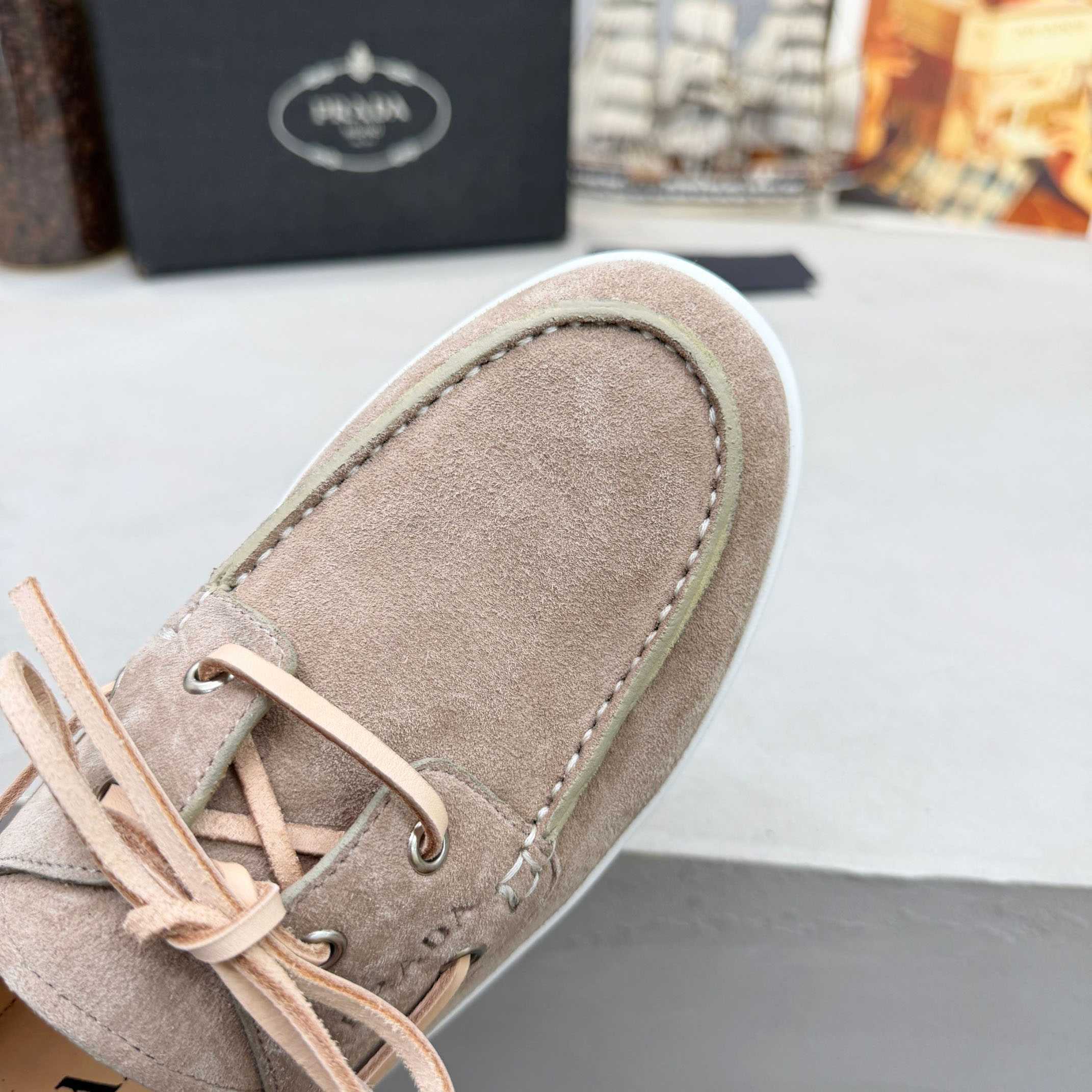 Prada Suede Boat Shoes With Laces - DopestKickz