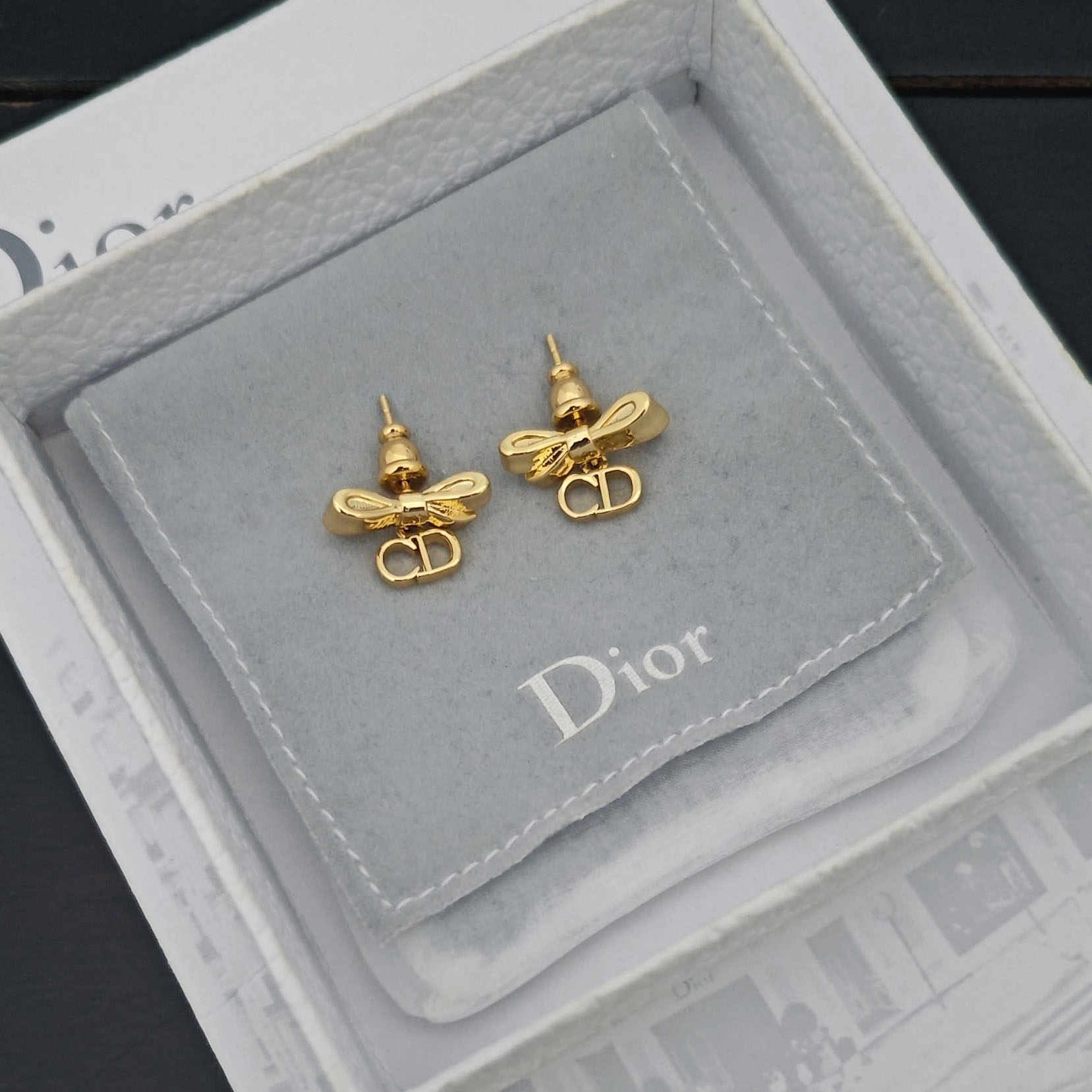 Dior CD Bow Earrings - DopestKickz