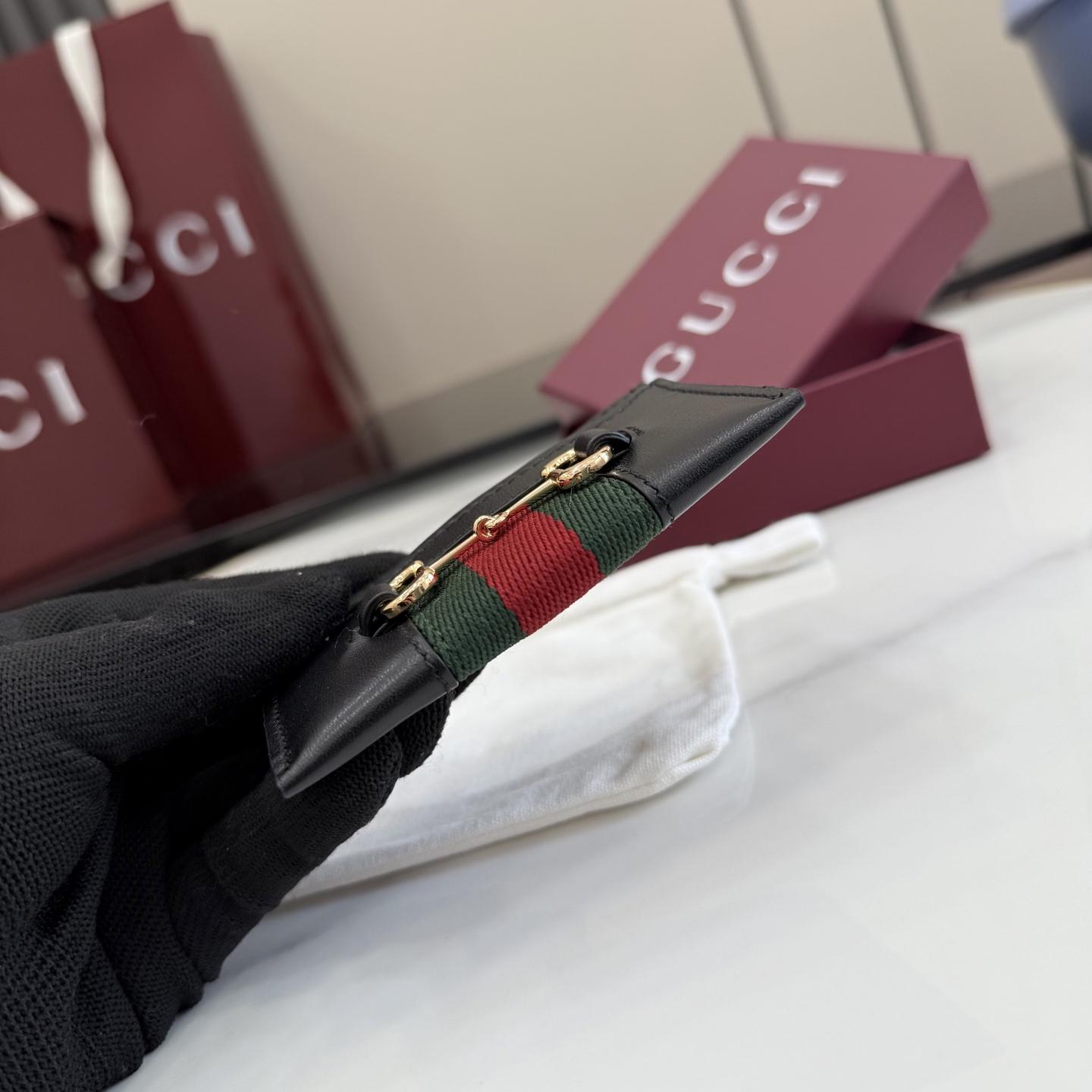 Gucci Horsebit Web Card Case - DopestKickz