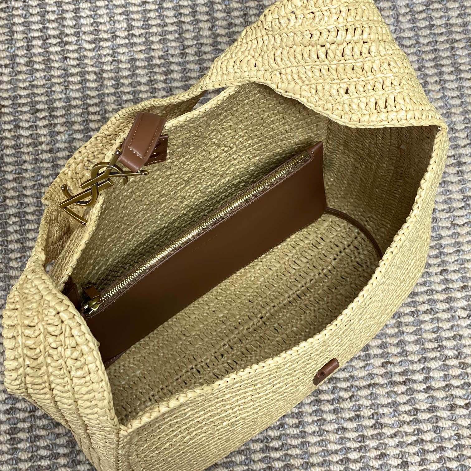 Saint Laurent LE 5 À 7 Supple Large In Raffia - DopestKickz