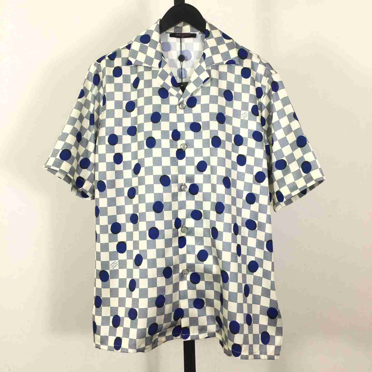Louis Vuitton Damier Silk Short-Sleeved Shirt   1AK7BK - DopestKickz