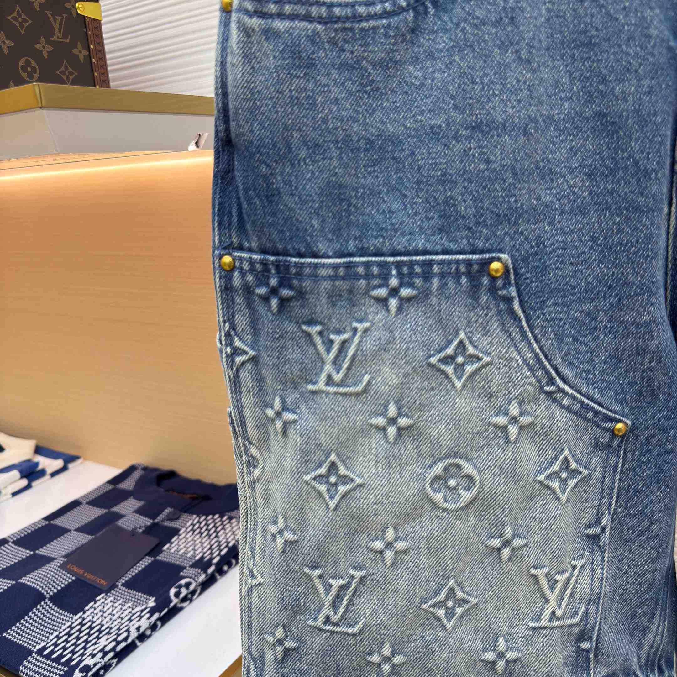 Louis Vuitton Denim Carpenter Shorts  - DopestKickz