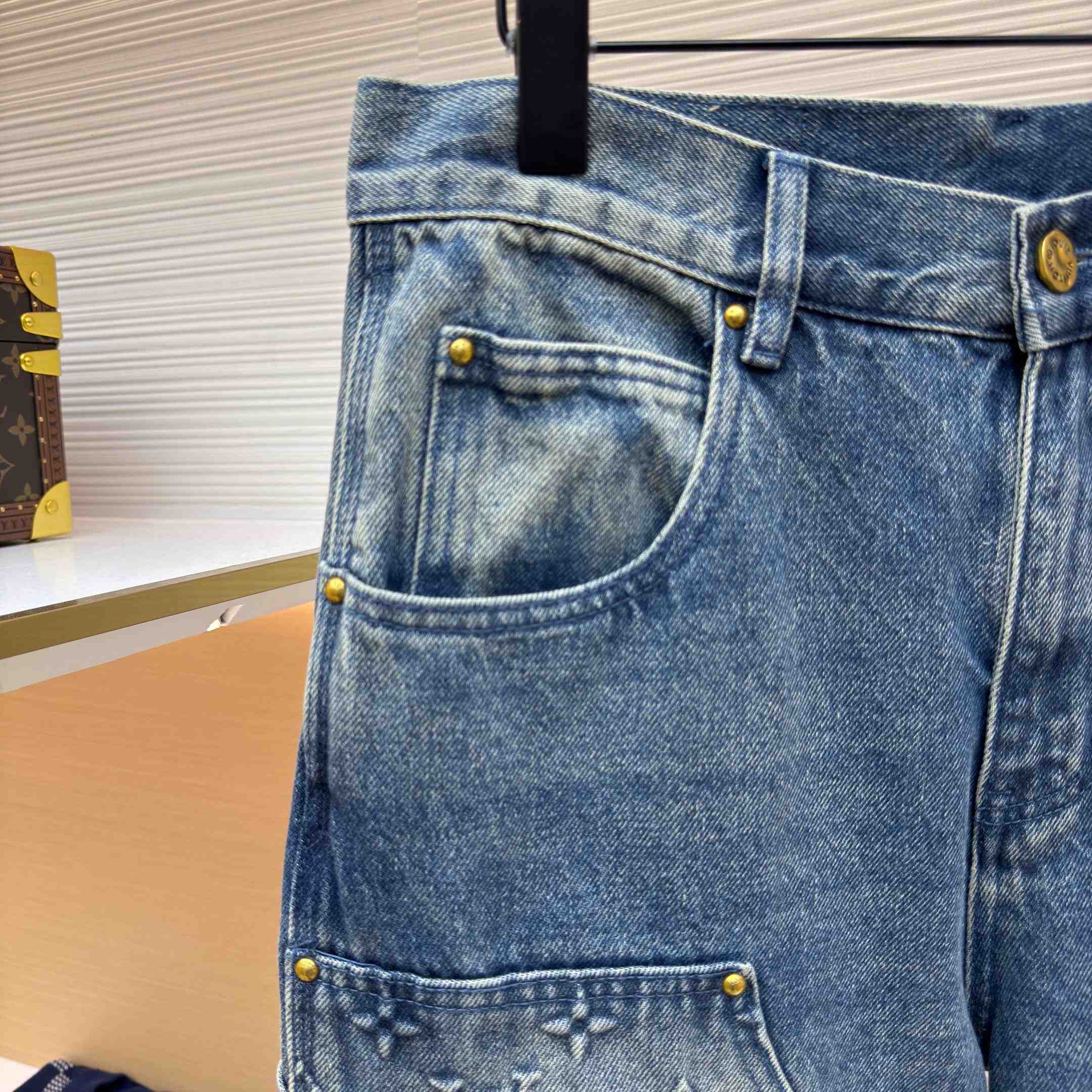 Louis Vuitton Denim Carpenter Shorts  - DopestKickz