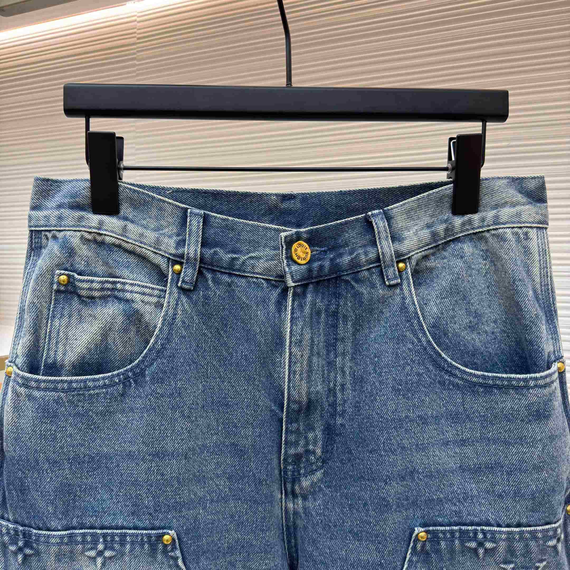 Louis Vuitton Denim Carpenter Shorts  - DopestKickz
