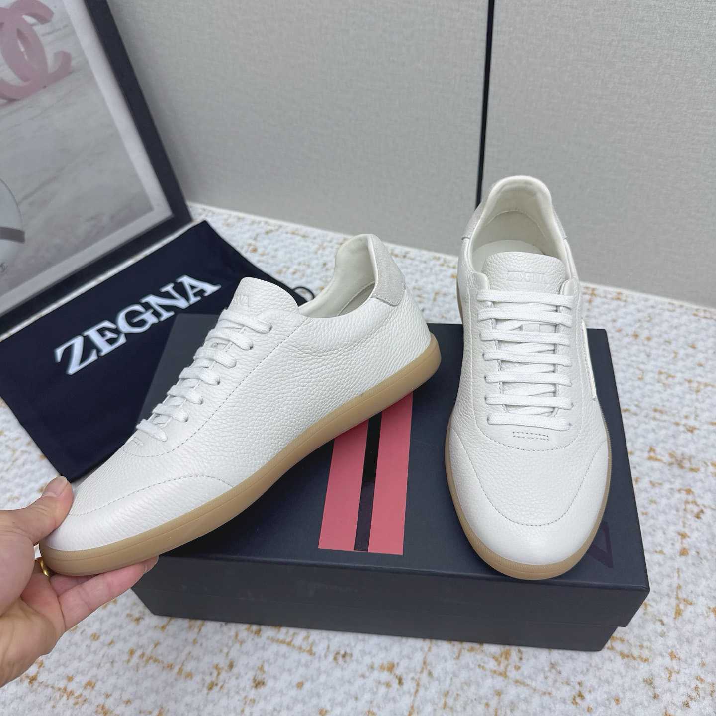 Zegna Grained Leather 232 Sneakers - DopestKickz