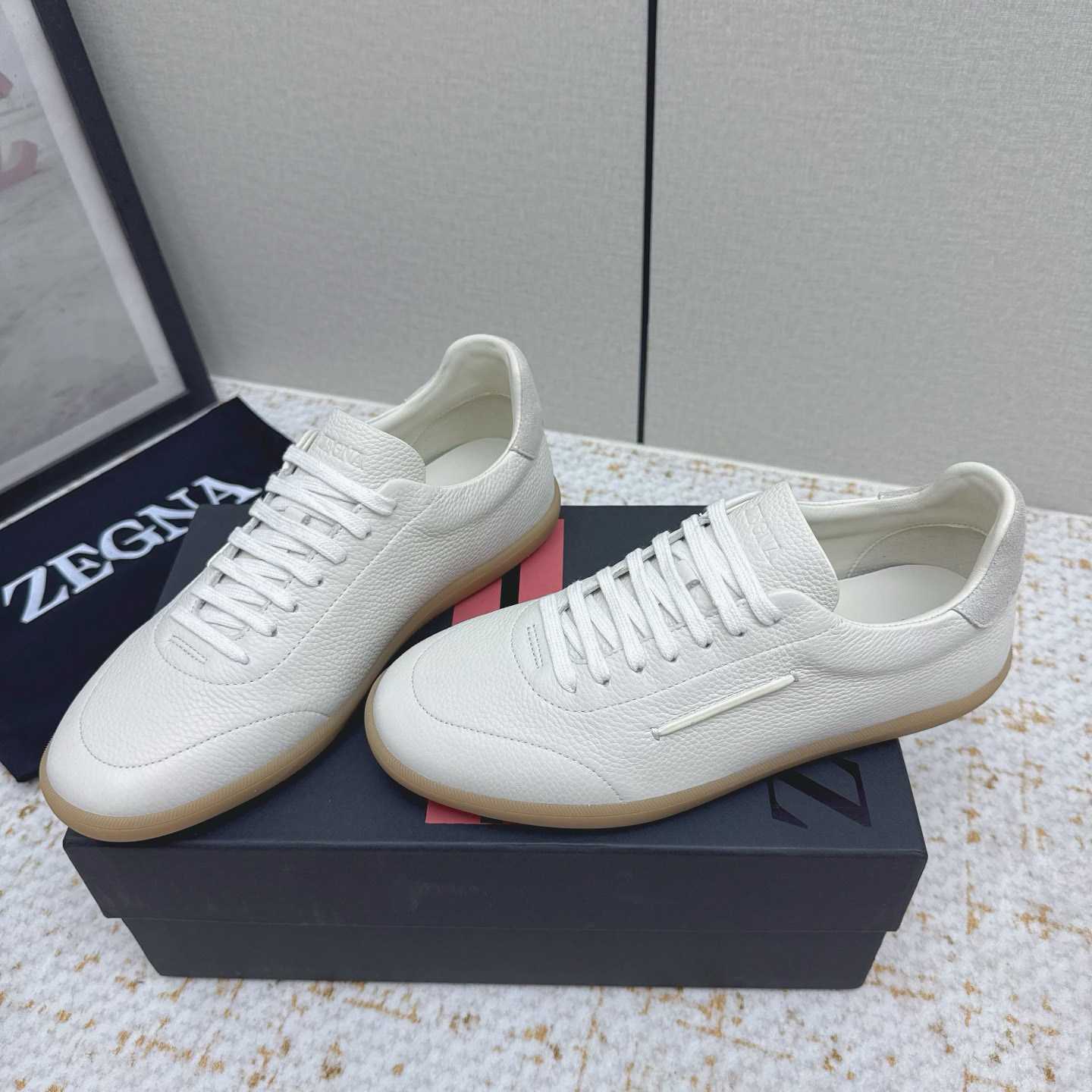Zegna Grained Leather 232 Sneakers - DopestKickz