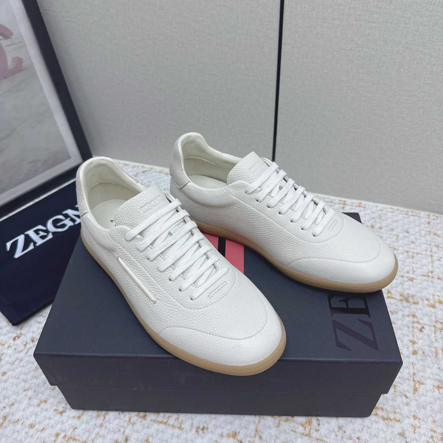 Zegna Grained Leather 232 Sneakers - DopestKickz