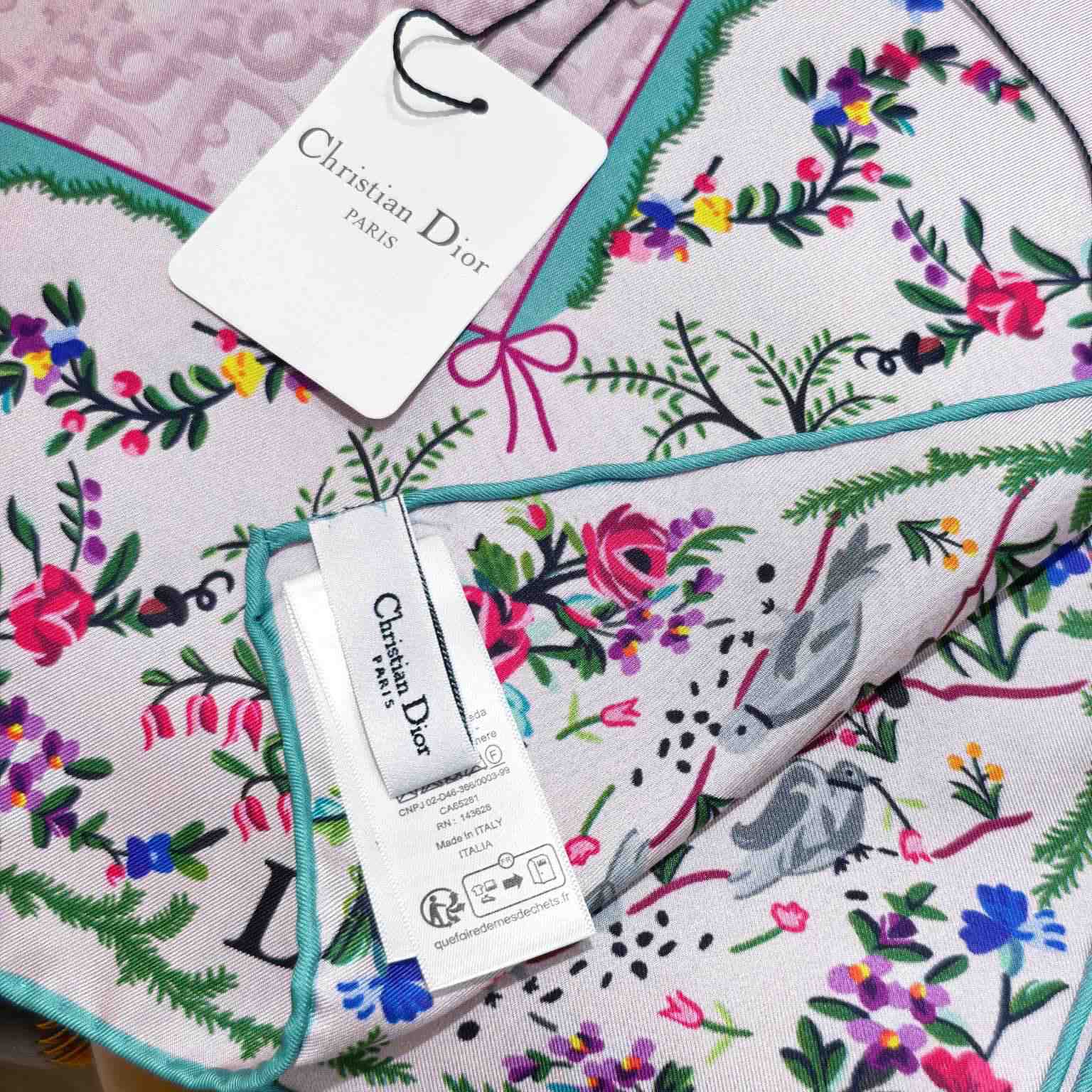 Dior Dioramour Revolution Flowers 90 Square Scarf - DopestKickz