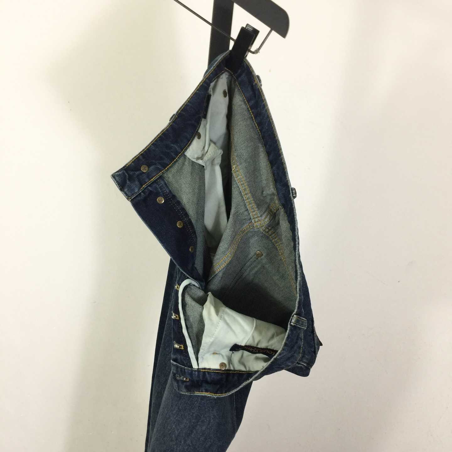 Louis Vuitton Denim Skate Pants With Leather Signature Pockets   1AJUXV - DopestKickz