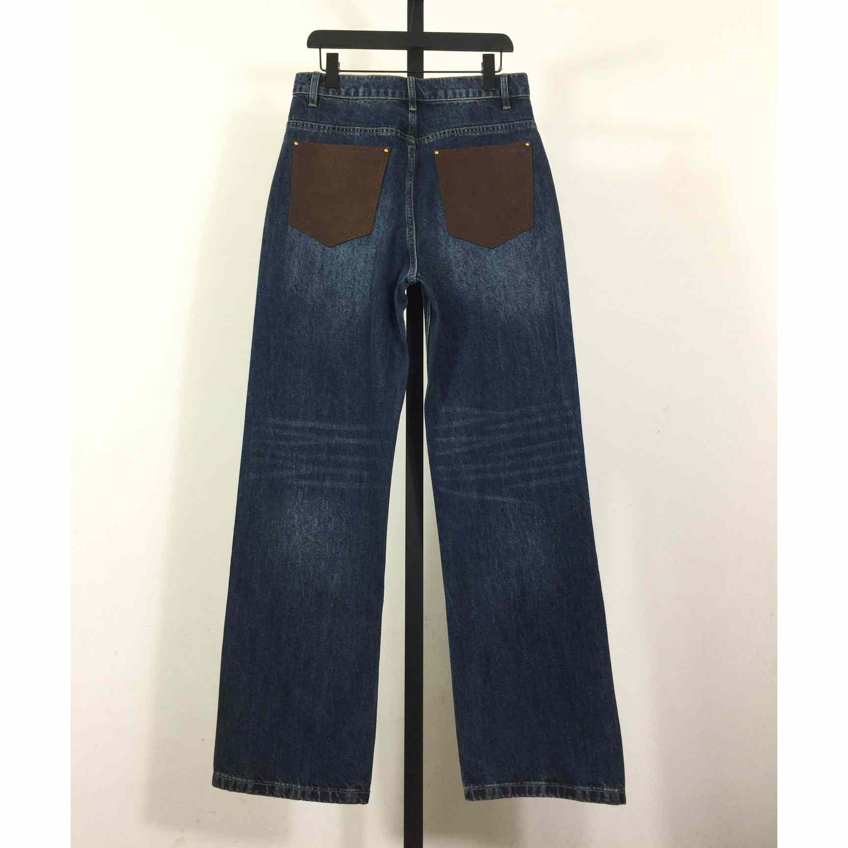 Louis Vuitton Denim Skate Pants With Leather Signature Pockets   1AJUXV - DopestKickz
